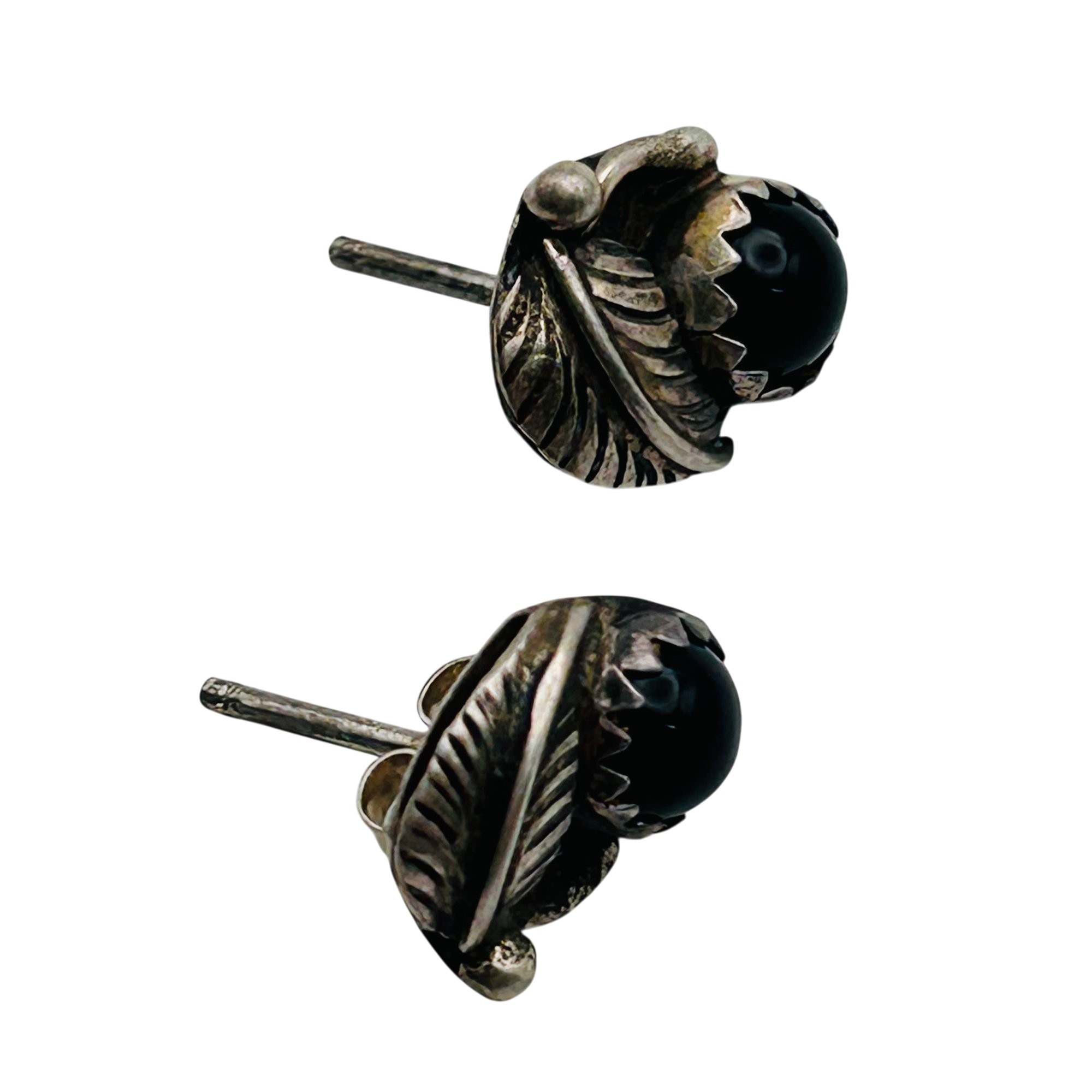 Native Sterling Onyx Earrings