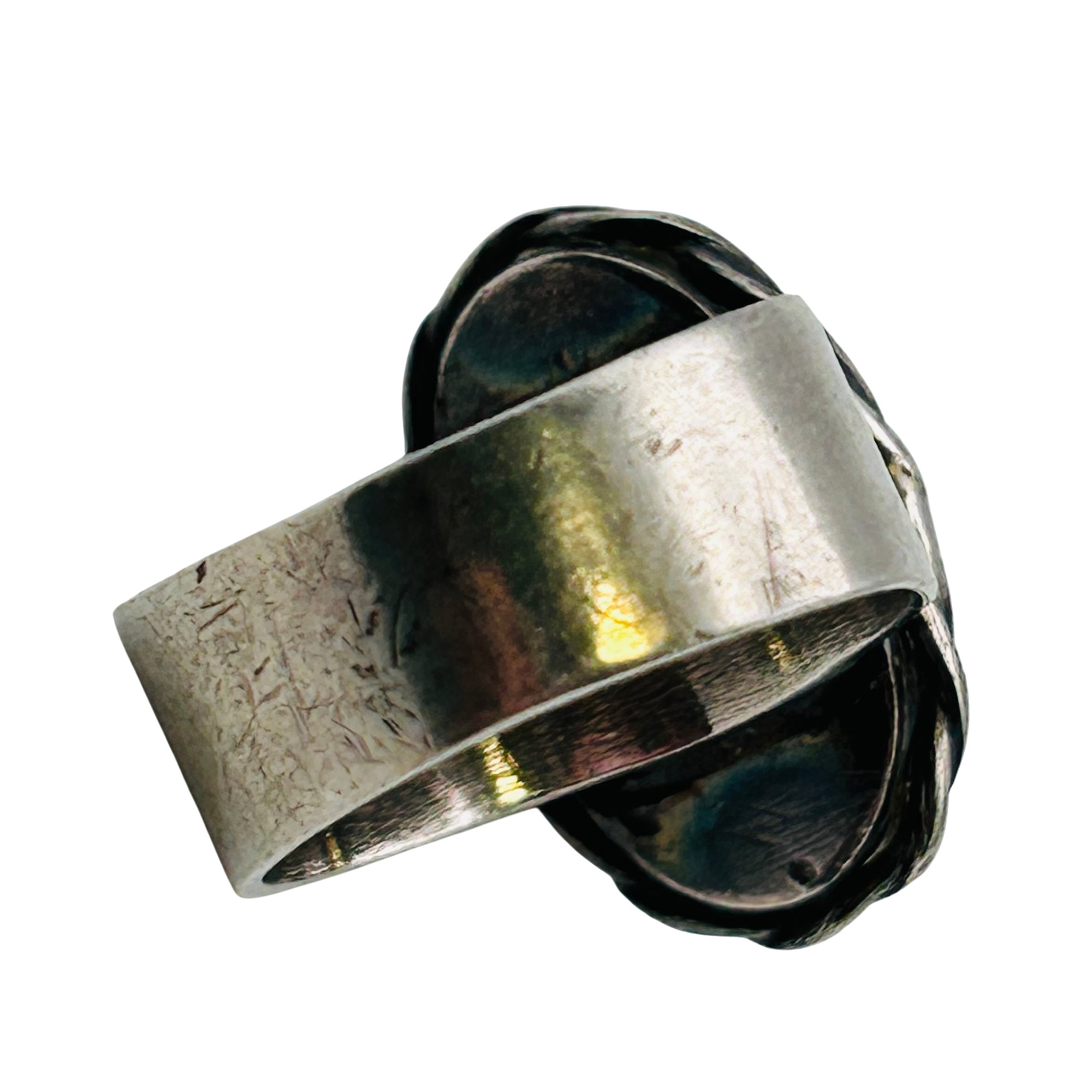 Navajo Sterling Coral Ring Sz 8