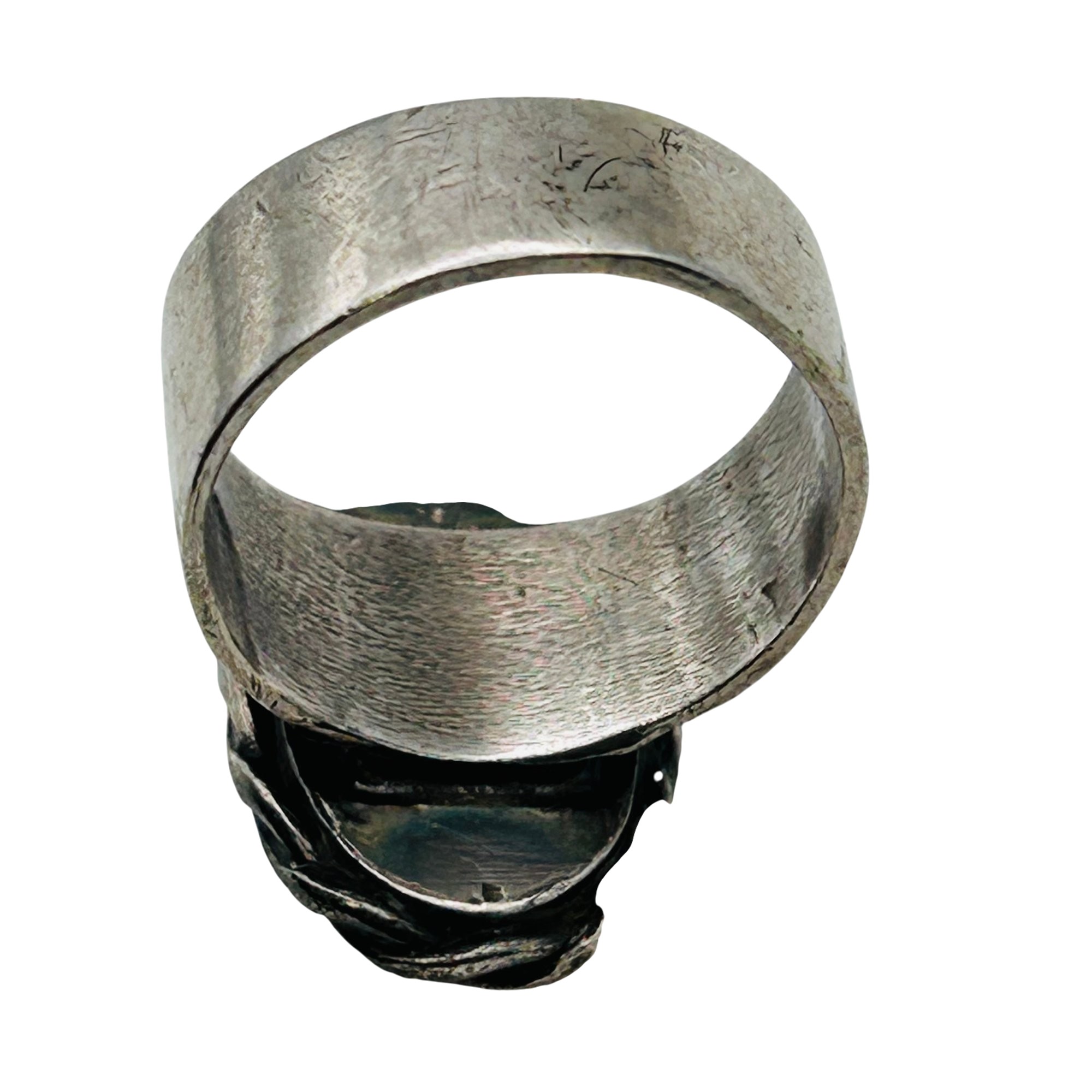 Navajo Sterling Coral Ring Sz 8