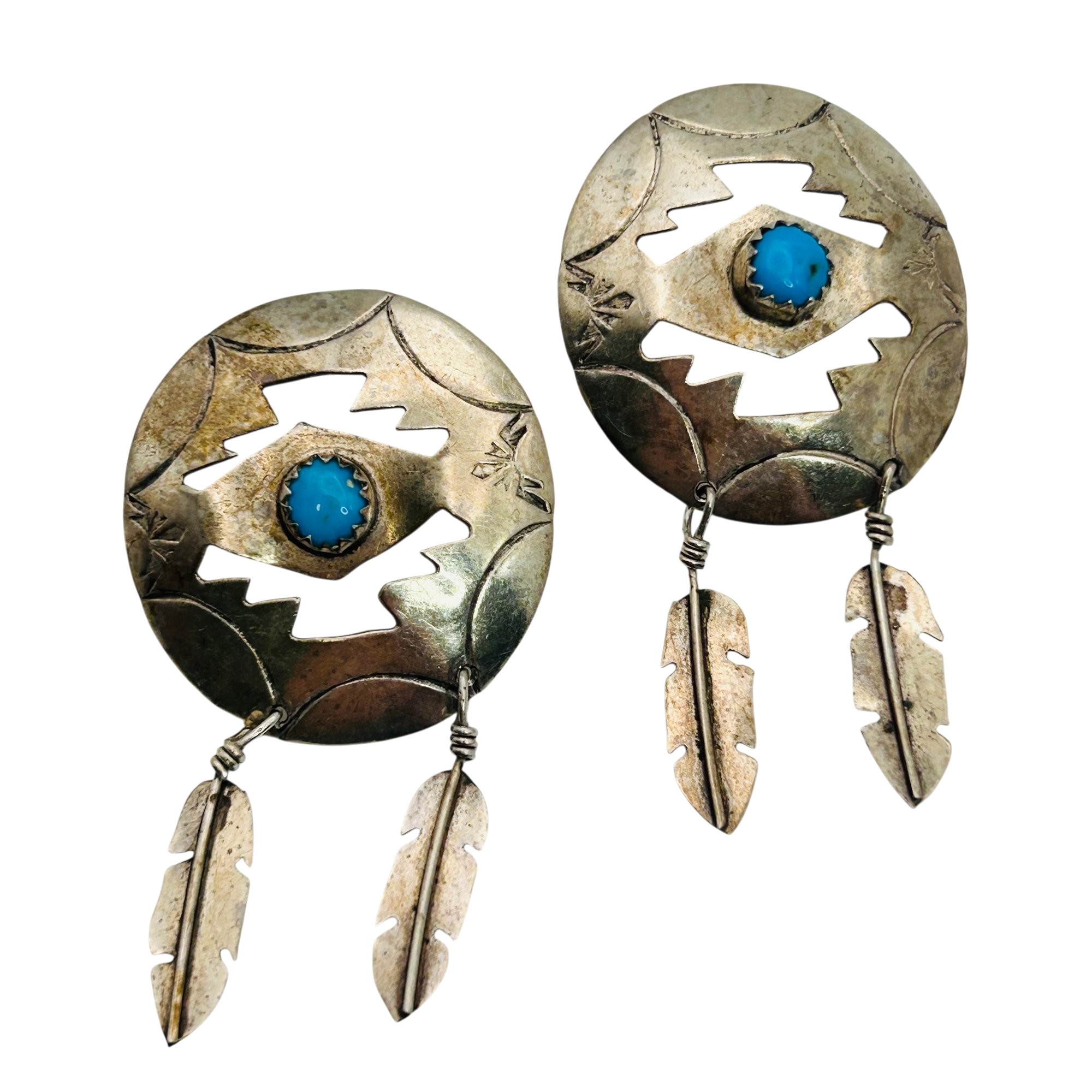 Vintage Navajo Sterling Turquoise Earrings