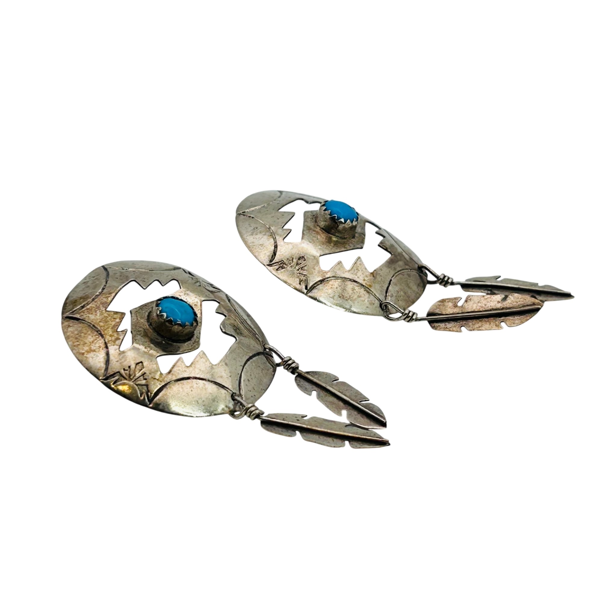 Vintage Navajo Sterling Turquoise Earrings