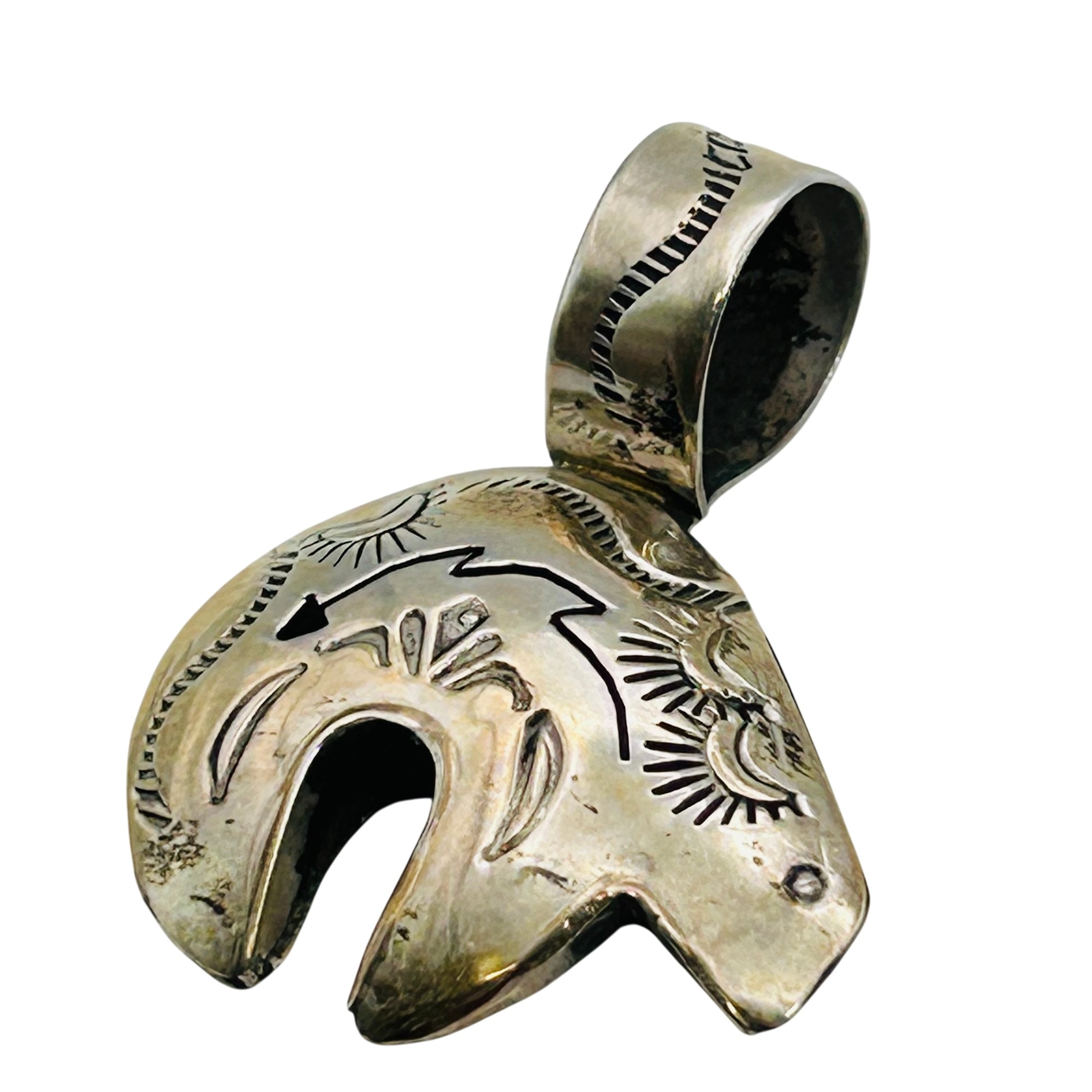 Signed Vintage Navajo Sterling Bear Pendant