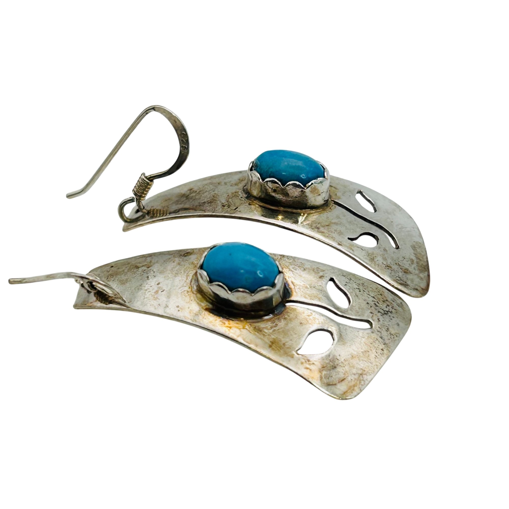 Signed Navajo Sterling Turquoise Earrings