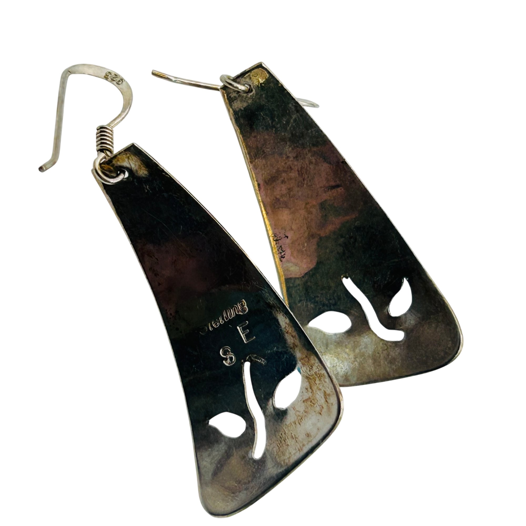 Signed Navajo Sterling Turquoise Earrings