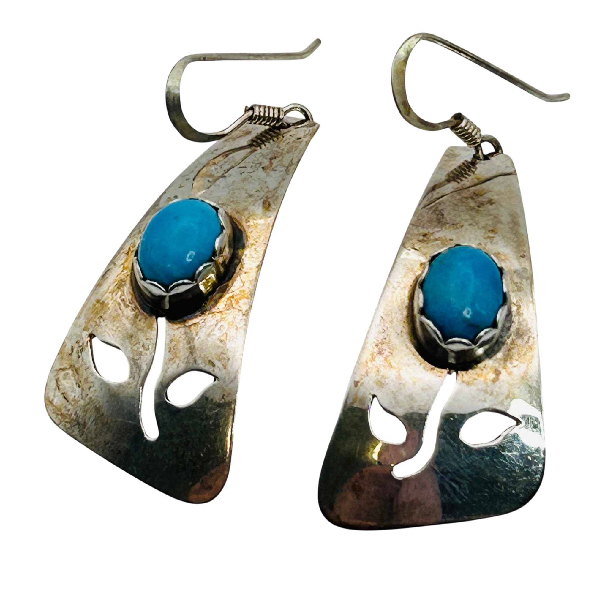 Signed Navajo Sterling Turquoise Earrings