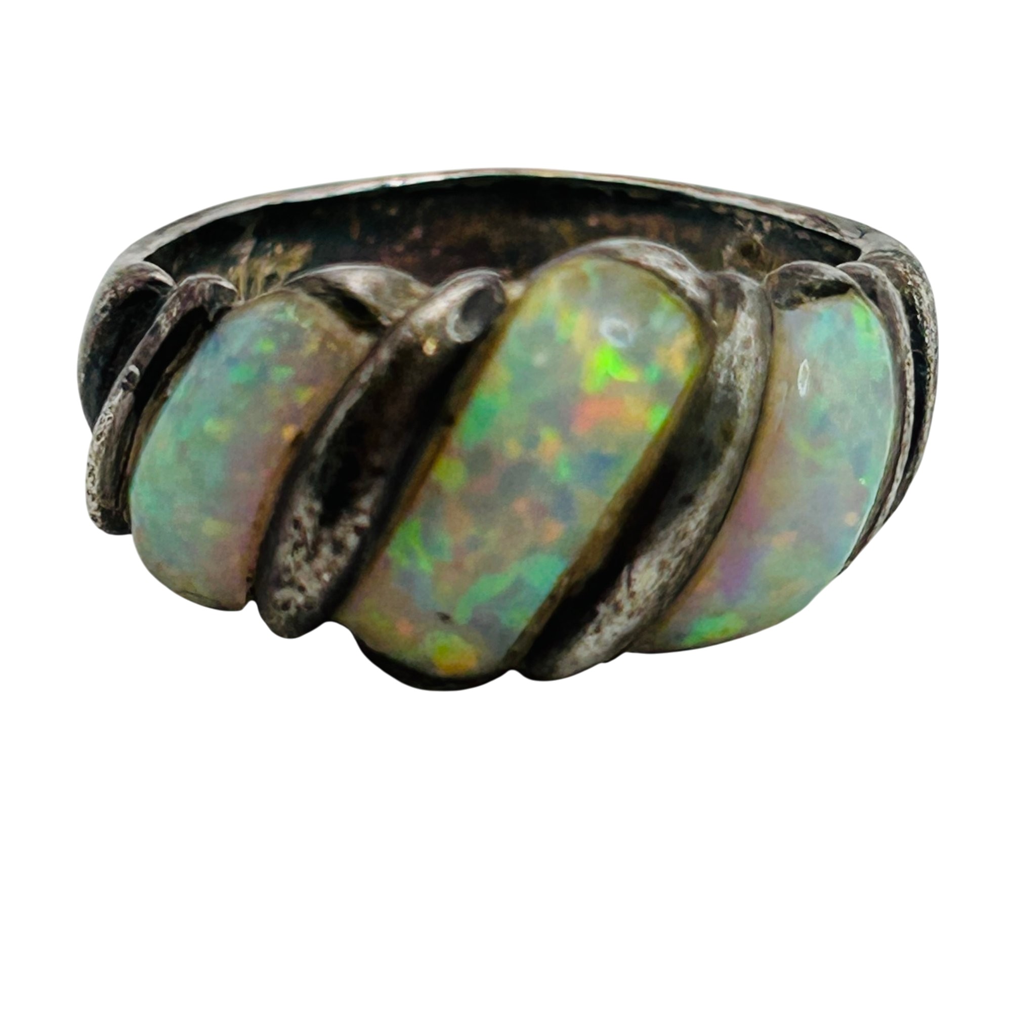 Ted Ott Navajo Sterling Opal Ring Sz 4.5