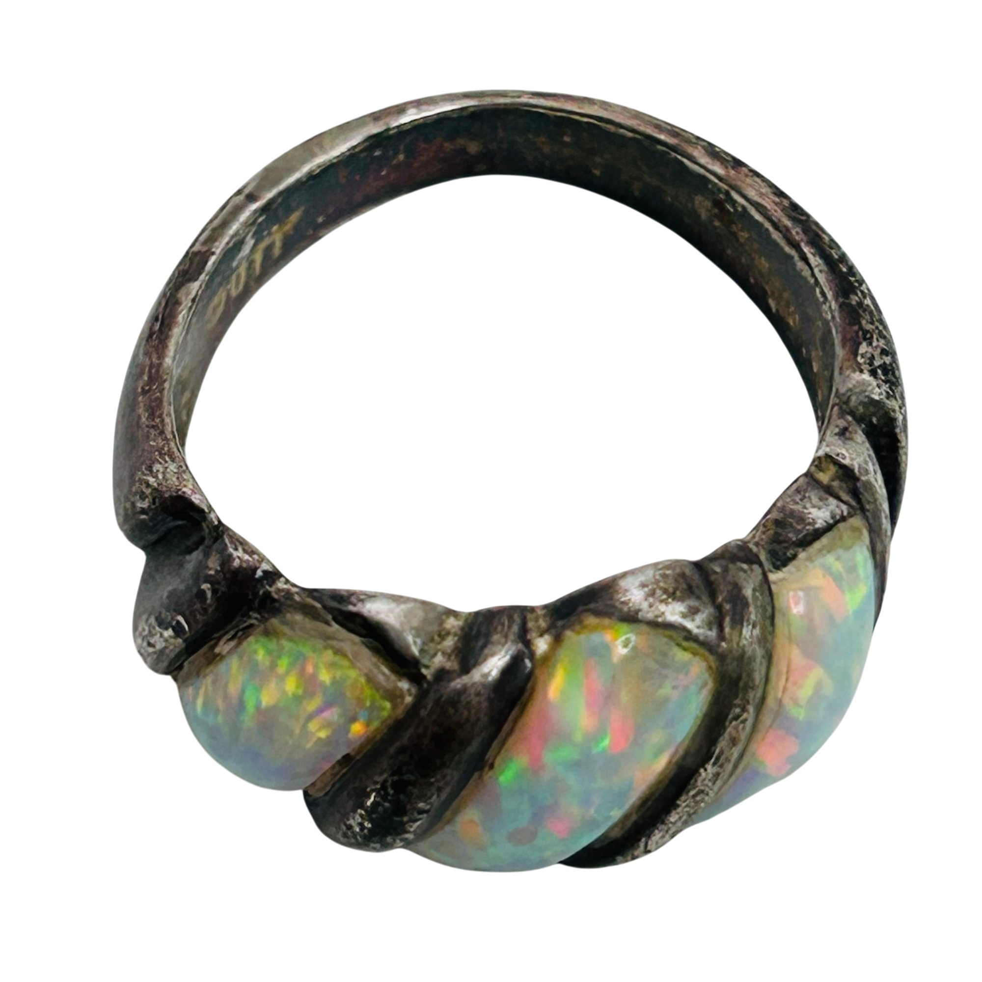 Ted Ott Navajo Sterling Opal Ring Sz 4.5