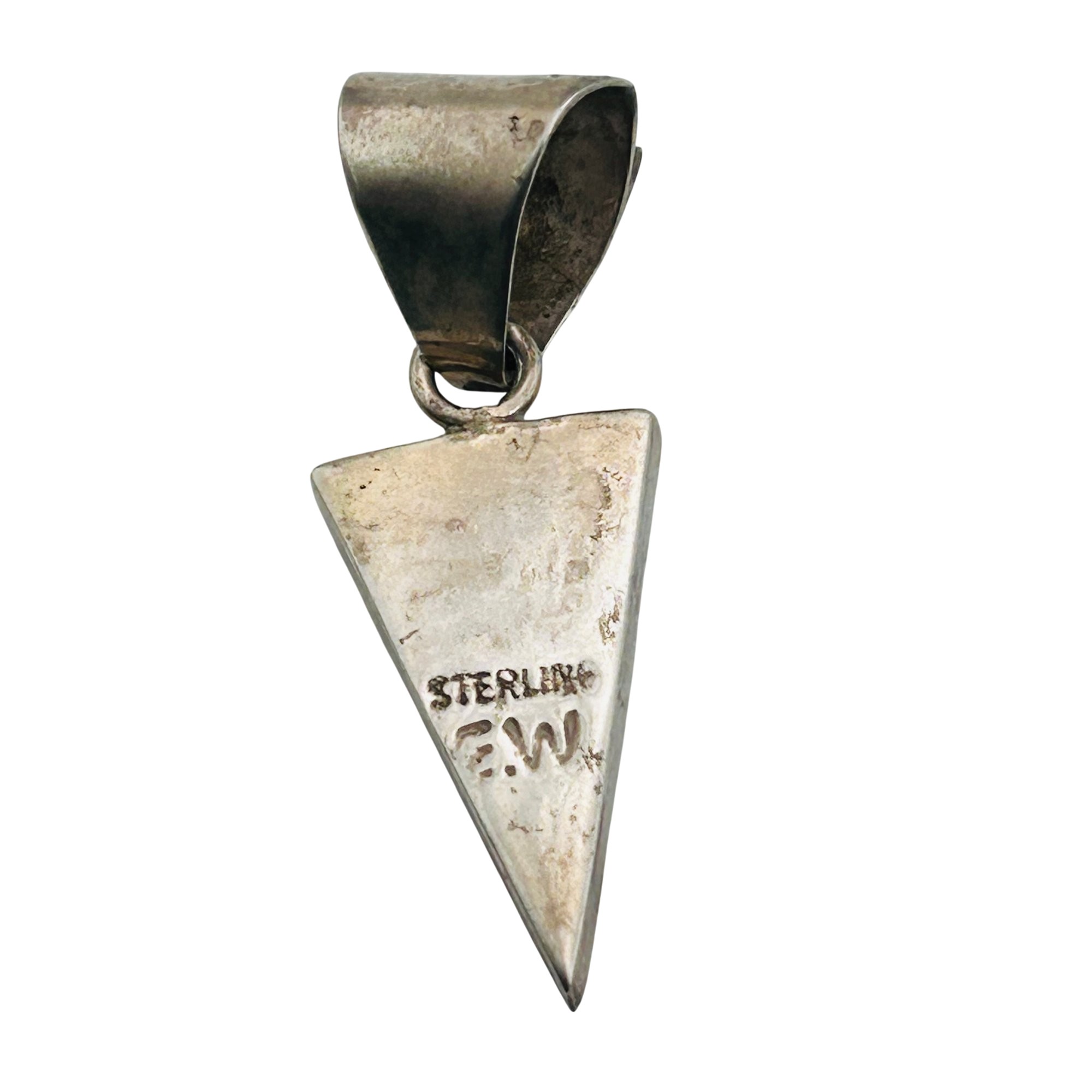 Signed Navajo Sterling White Buffalo Pendant