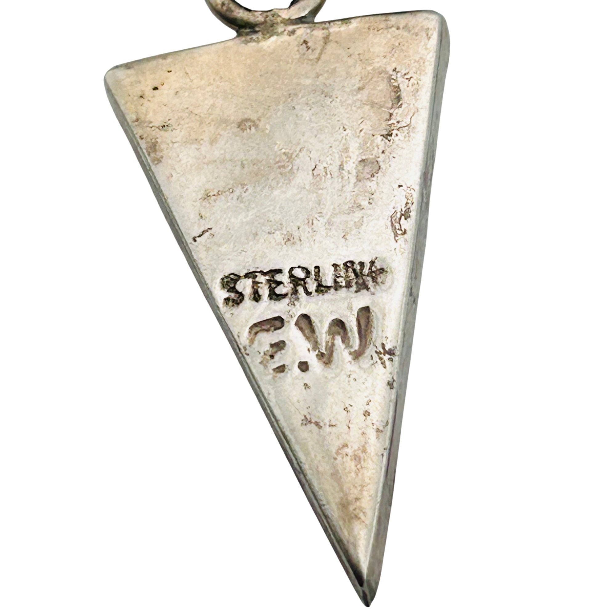 Signed Navajo Sterling White Buffalo Pendant