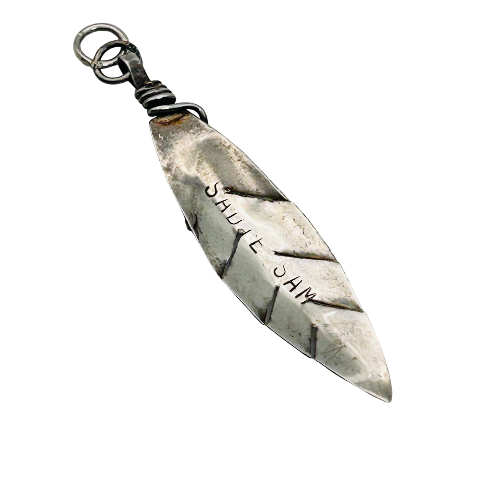 Sadie Sam Navajo Sterling Feather Pendant
