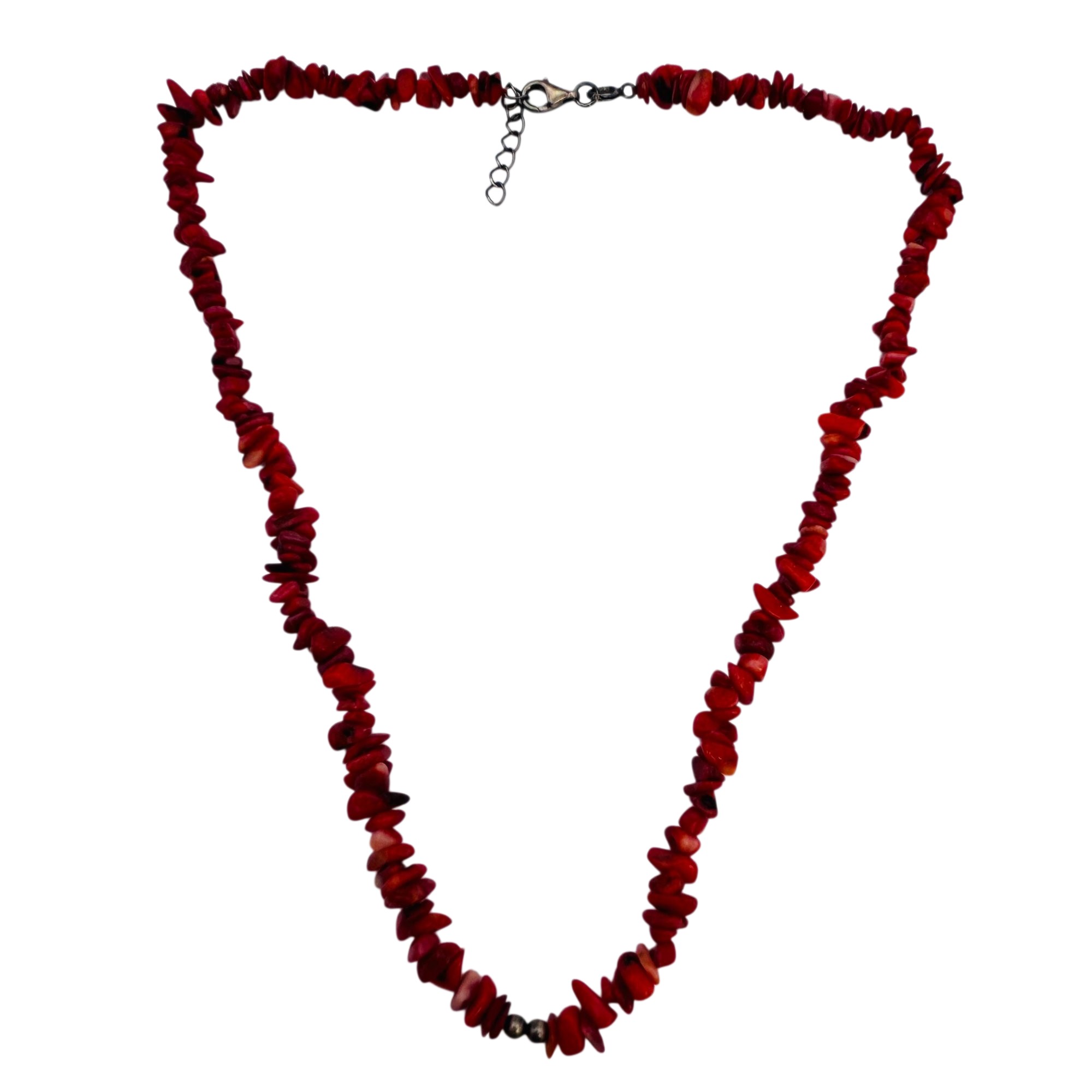 Southwest Sterling Coral Necklace