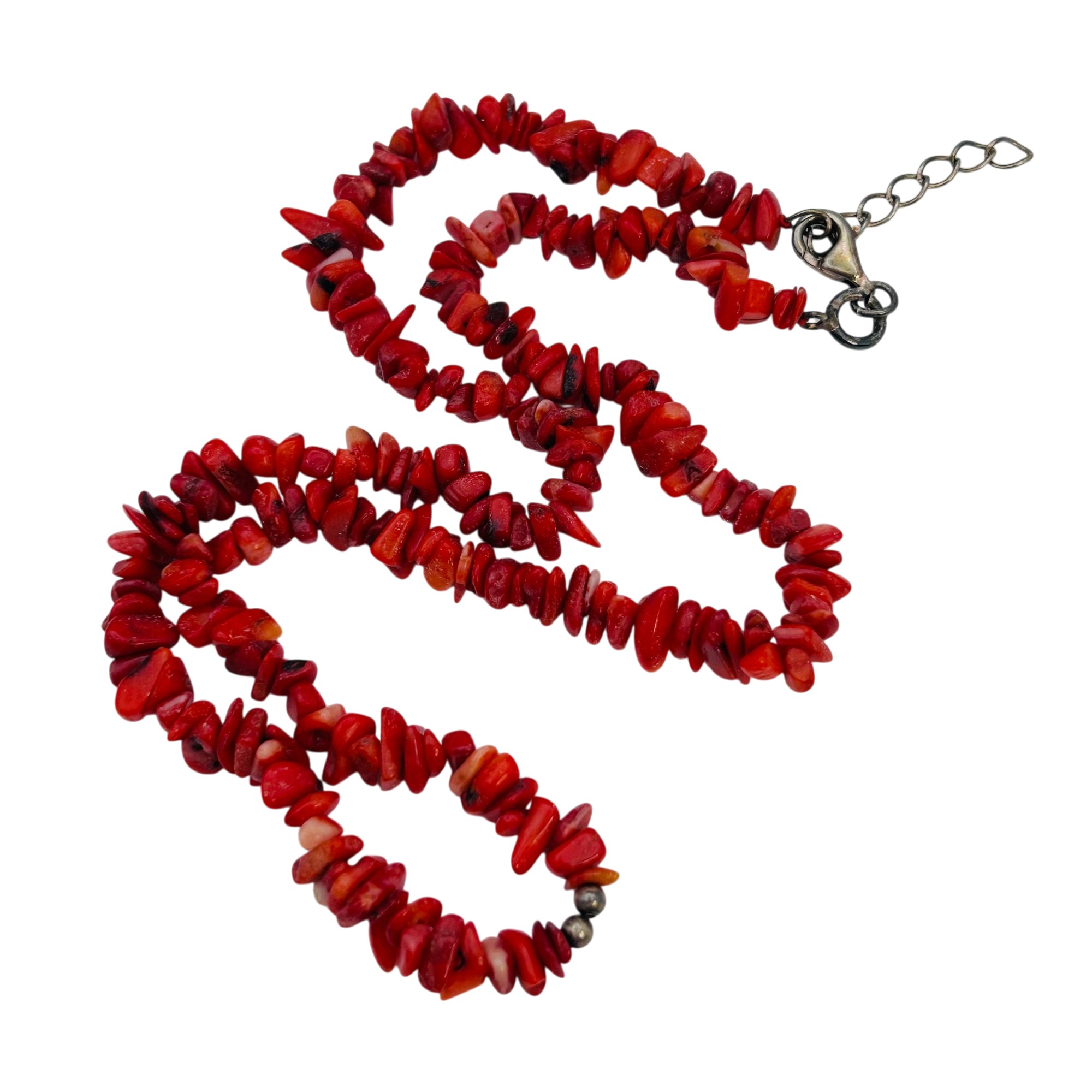Southwest Sterling Coral Necklace