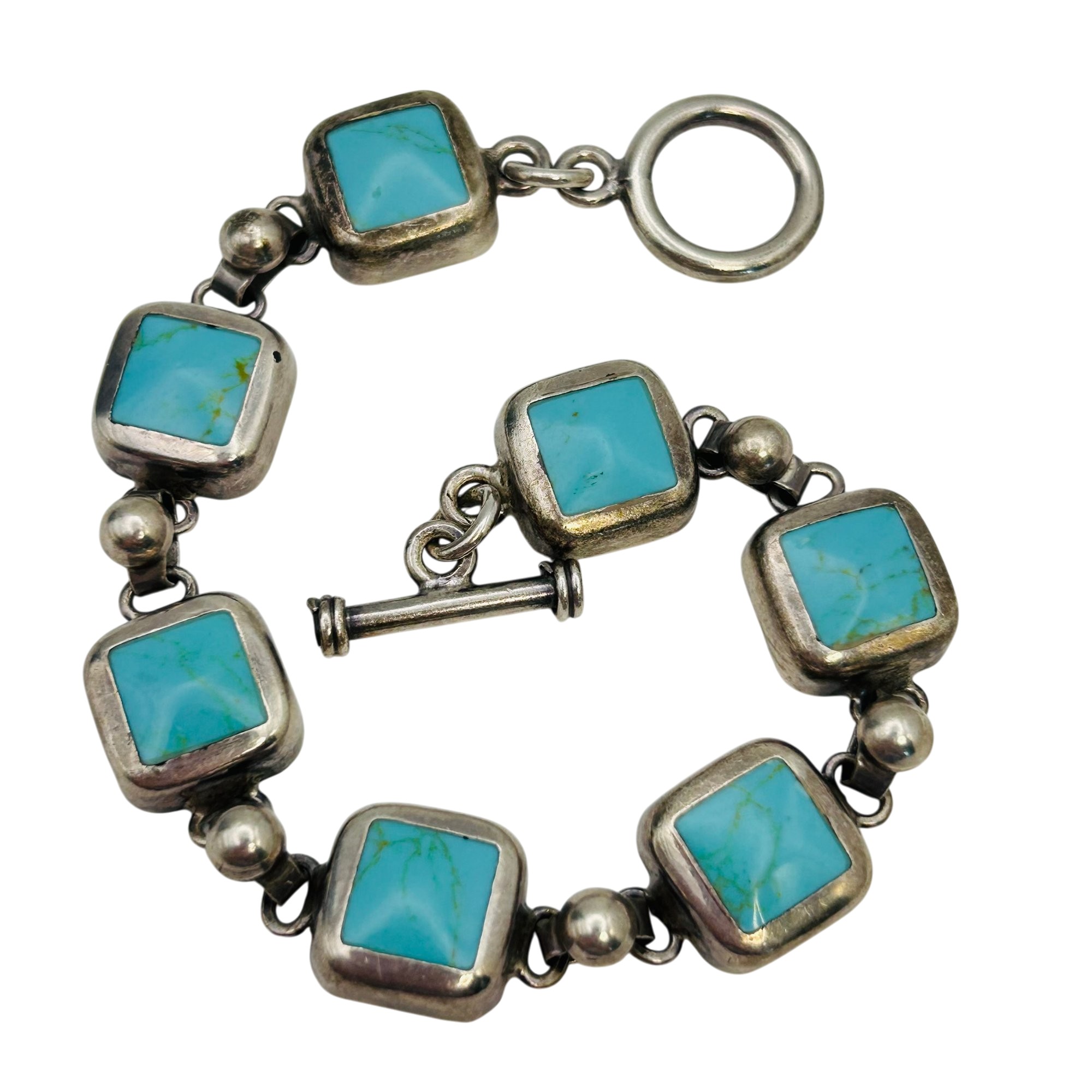 Southwest Sterling Inlay Turquoise Bracelet