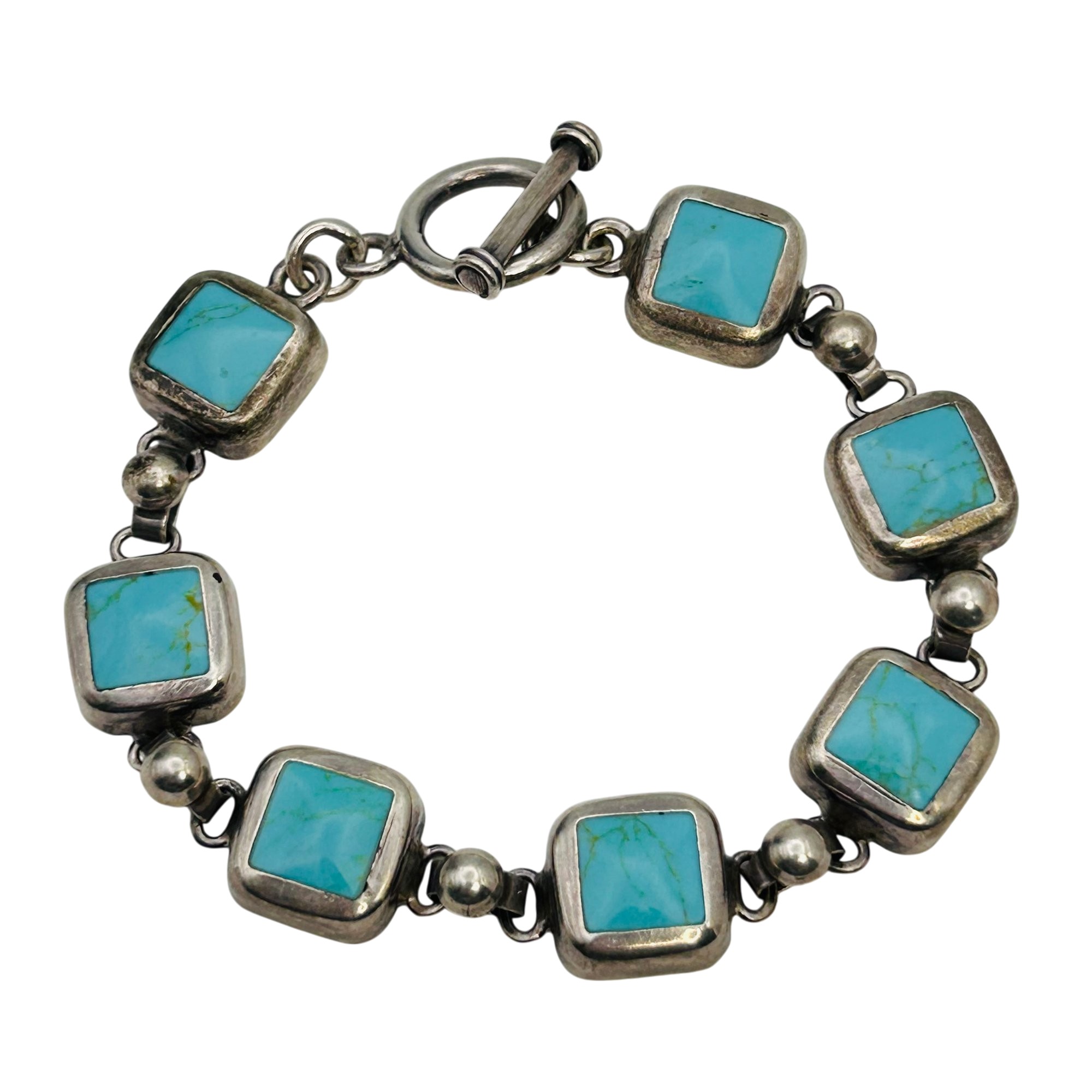 Southwest Sterling Inlay Turquoise Bracelet