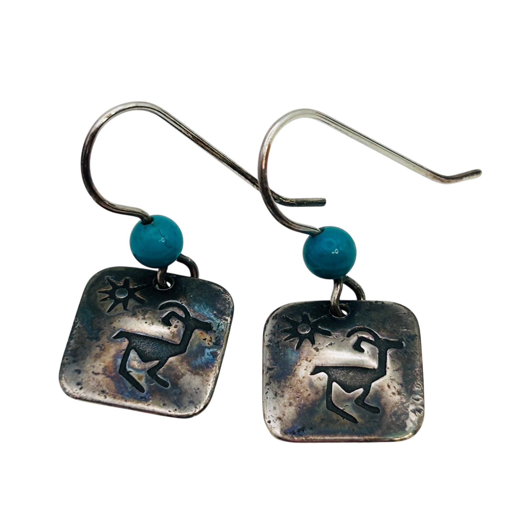 Southwest Sterling Turquoise Earrings