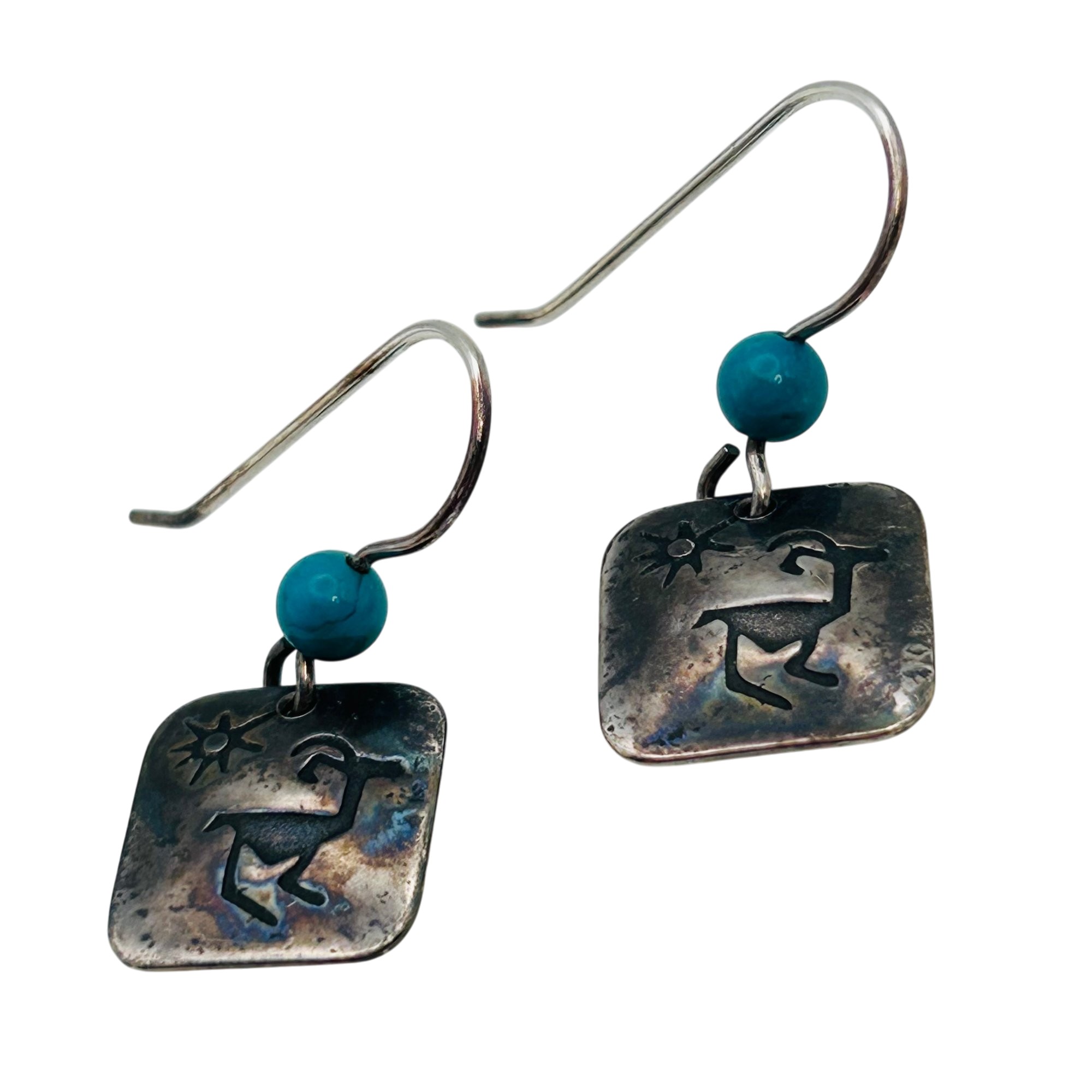 Southwest Sterling Turquoise Earrings