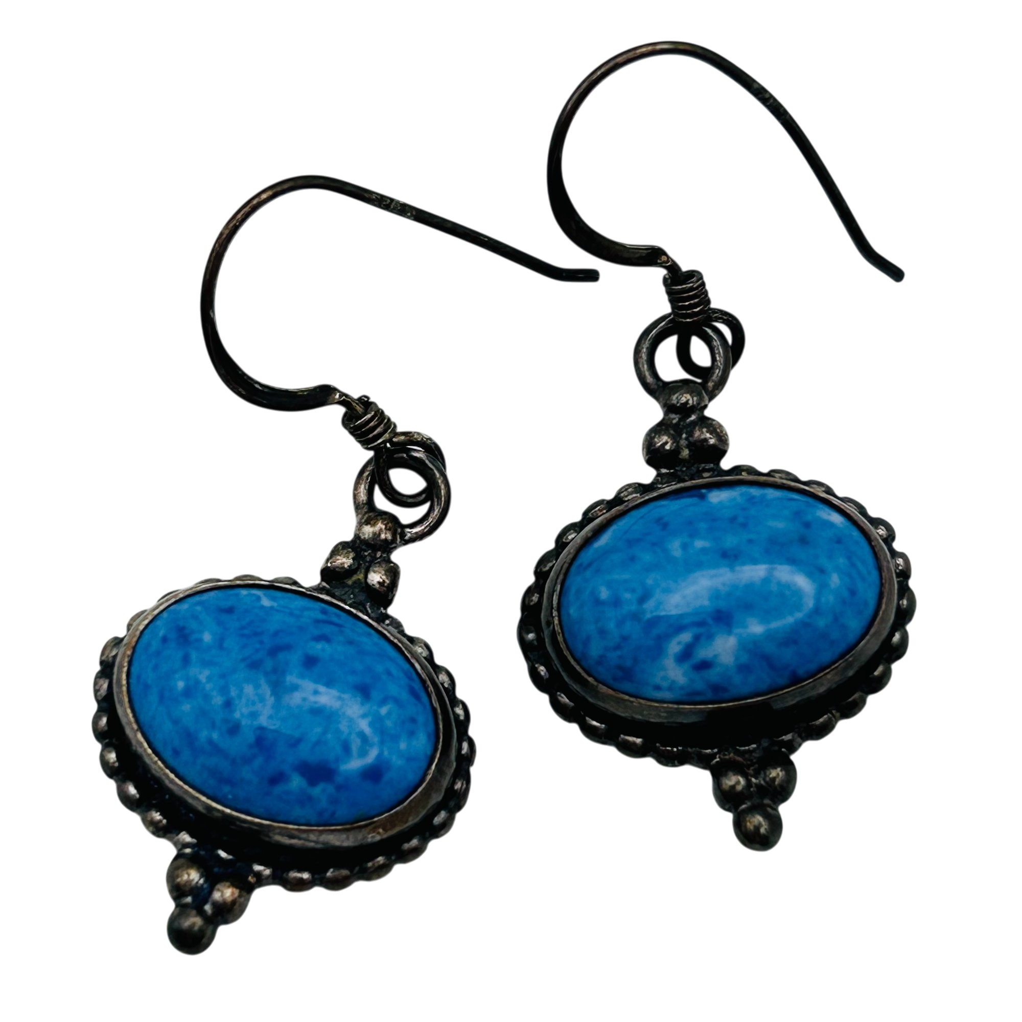 Southwest Sterling Denim Lapis Lazuli Earrings