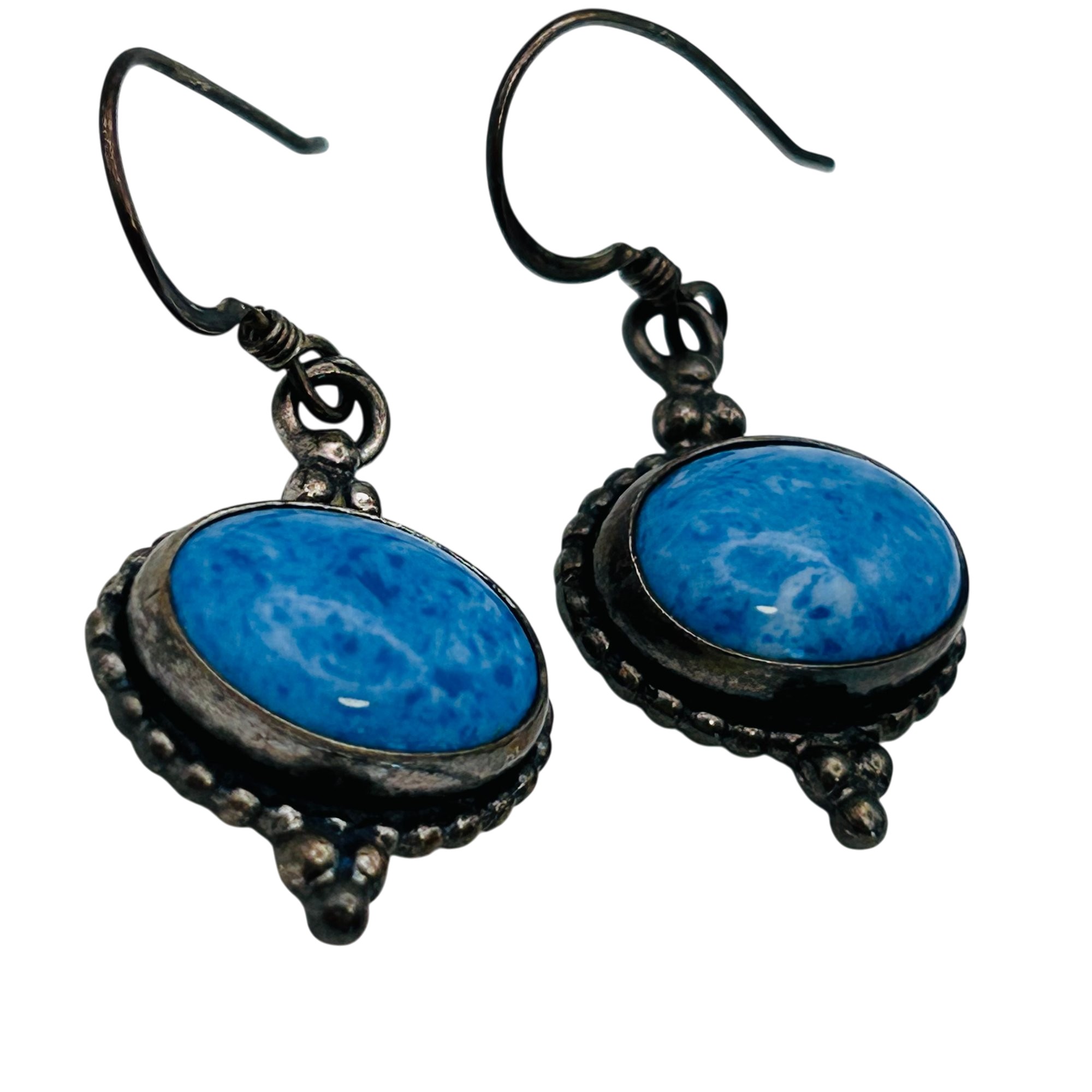 Southwest Sterling Denim Lapis Lazuli Earrings