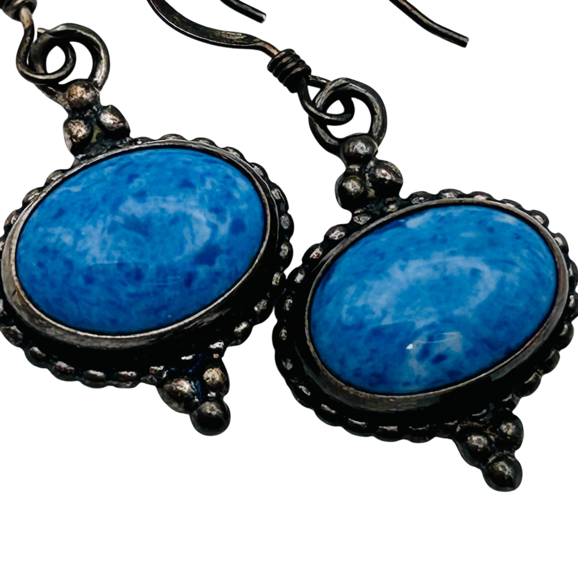 Southwest Sterling Denim Lapis Lazuli Earrings