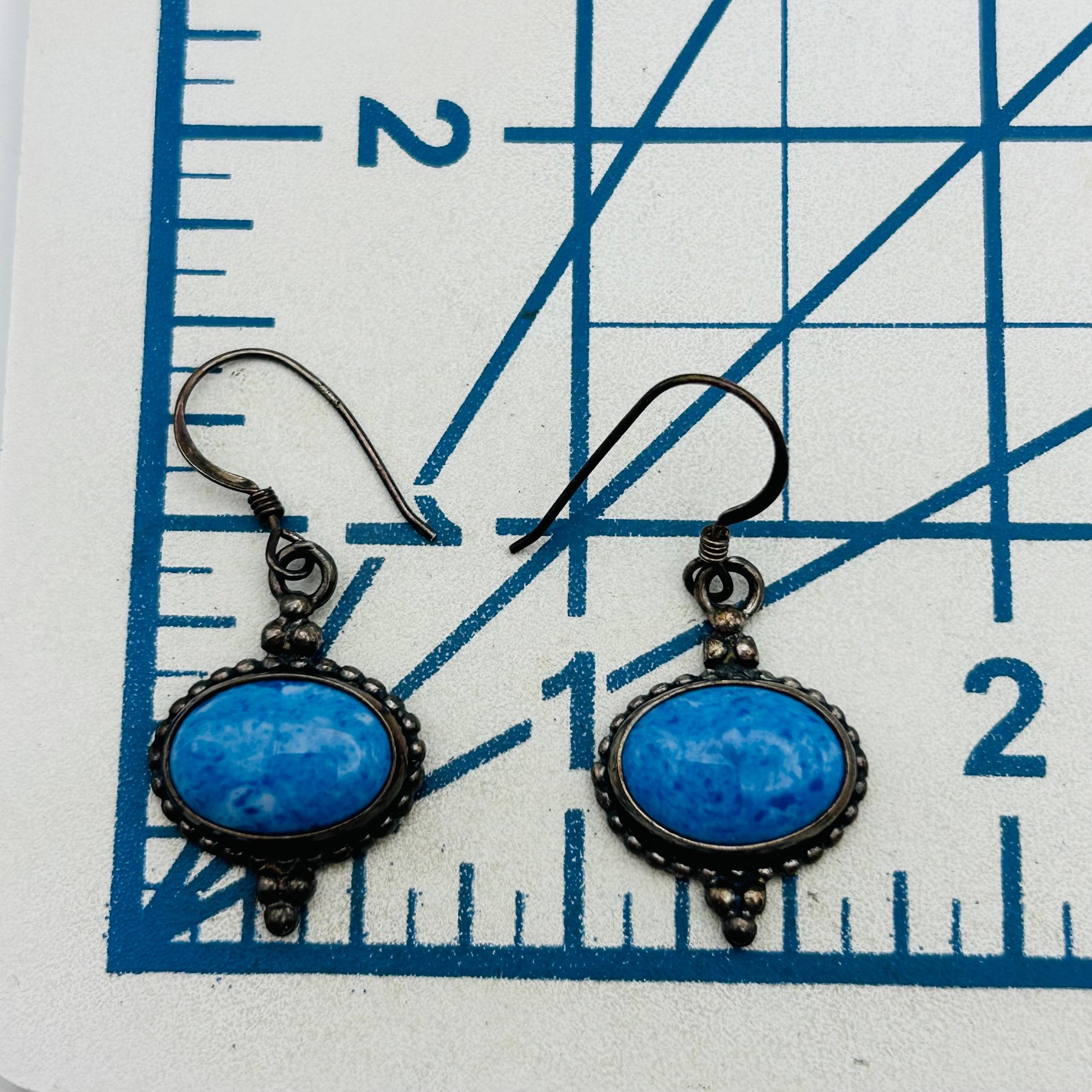 Southwest Sterling Denim Lapis Lazuli Earrings