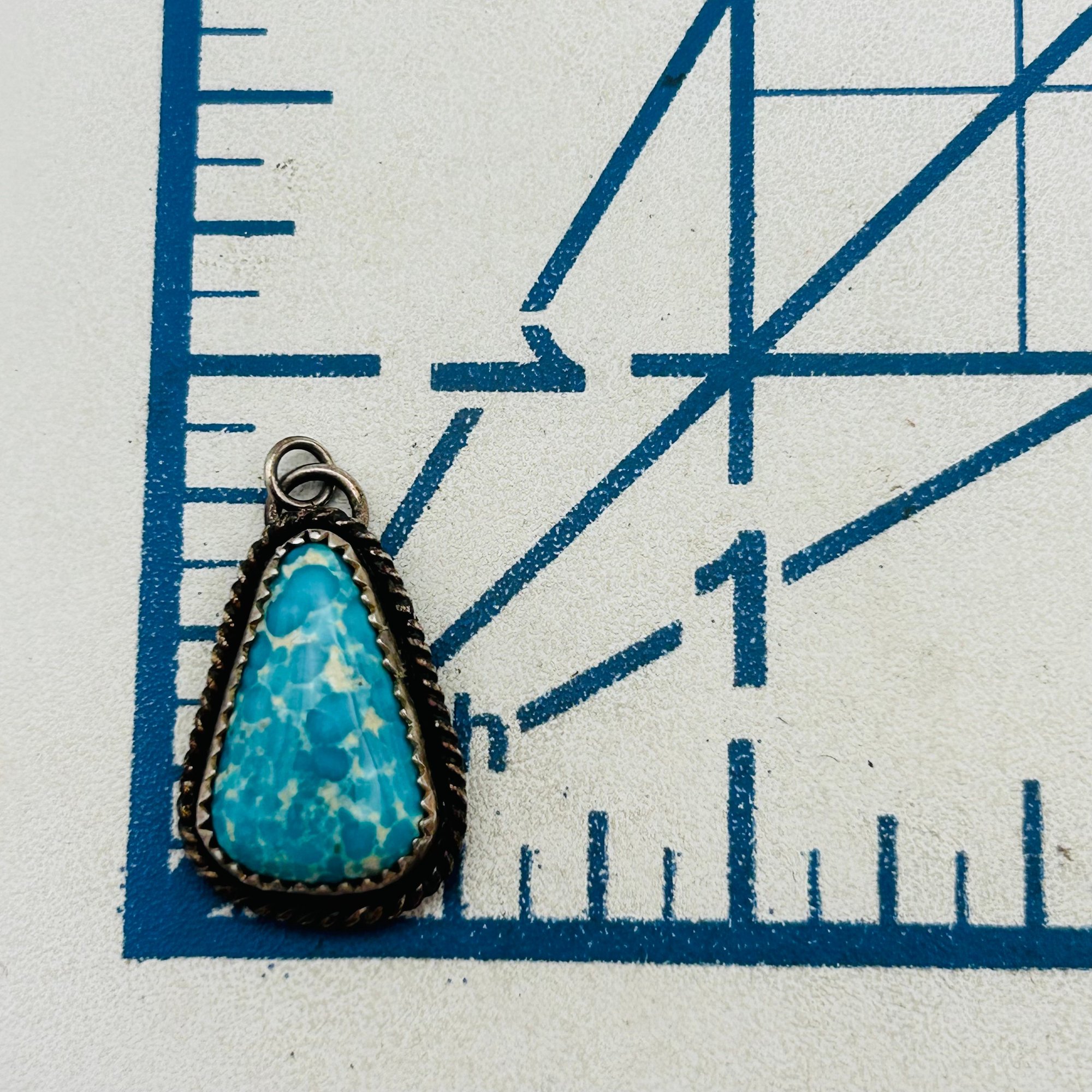Southwest Sterling Turquoise Pendant