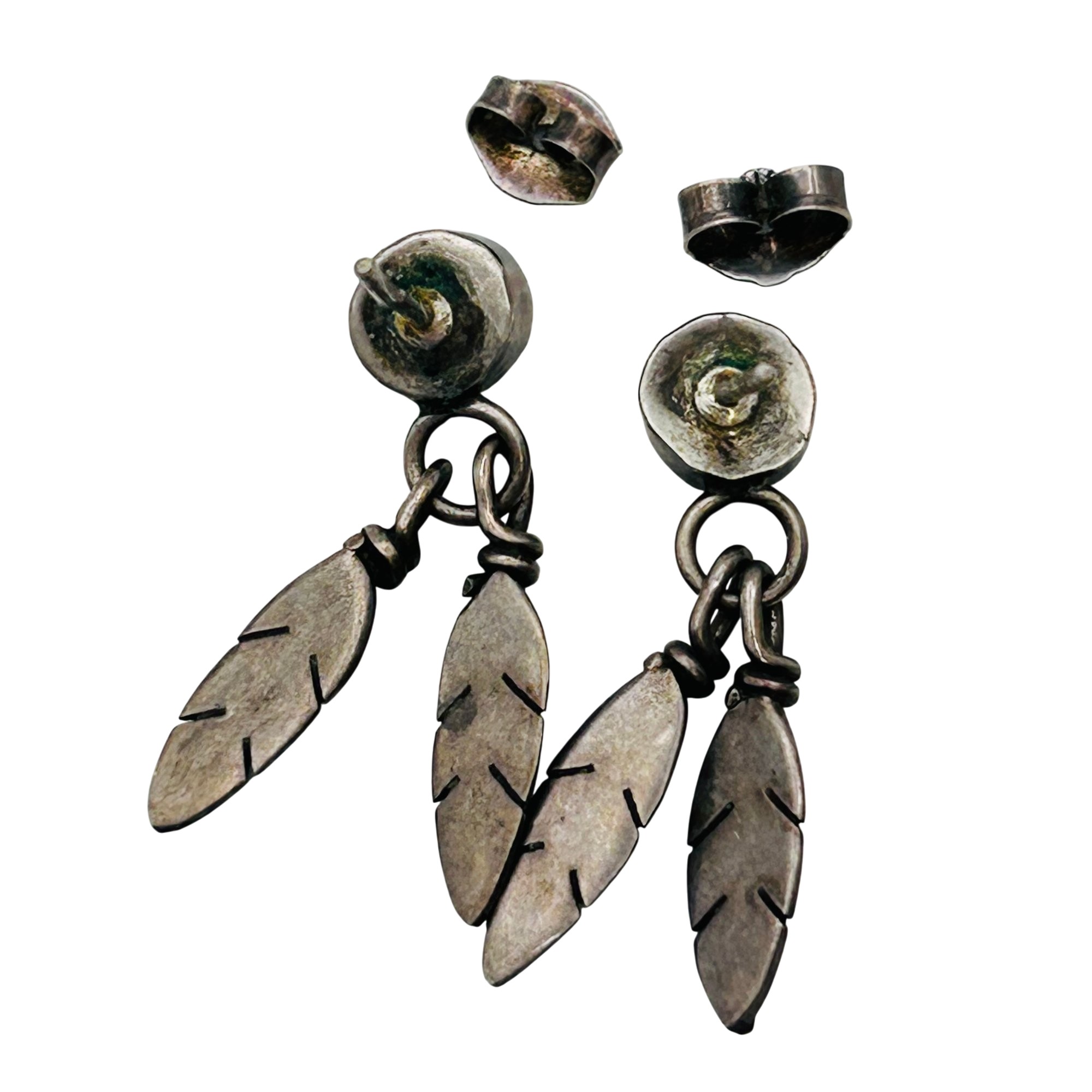 Southwest Sterling Mother Of Pearl Earrings