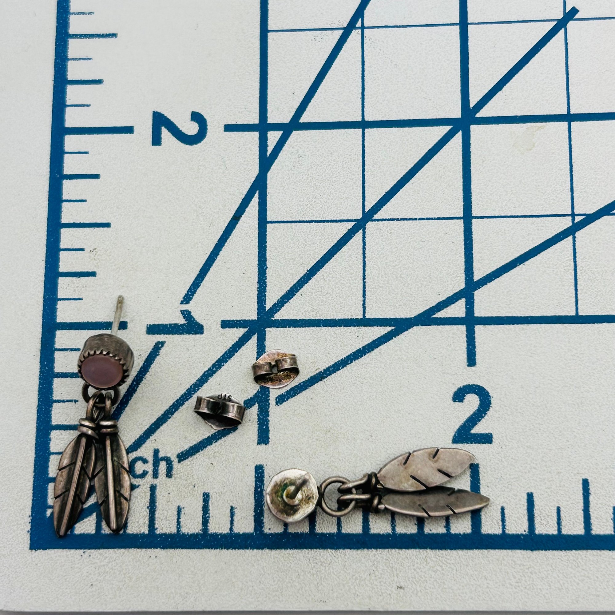 Southwest Sterling Mother Of Pearl Earrings