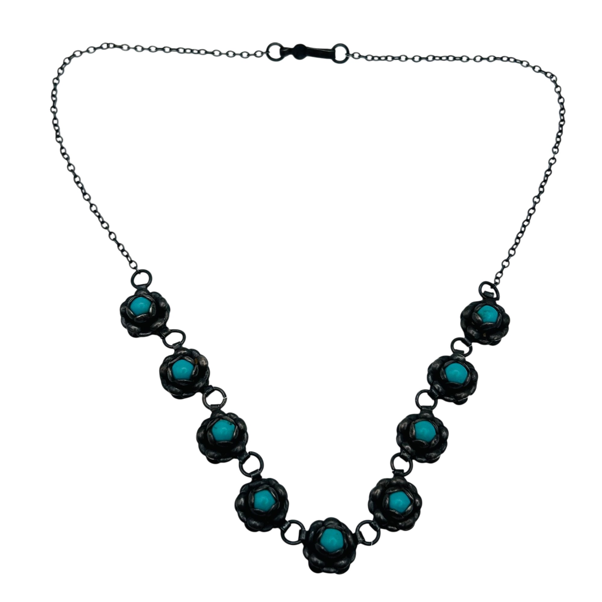 Vintage Southwest Sterling Turquoise Necklace