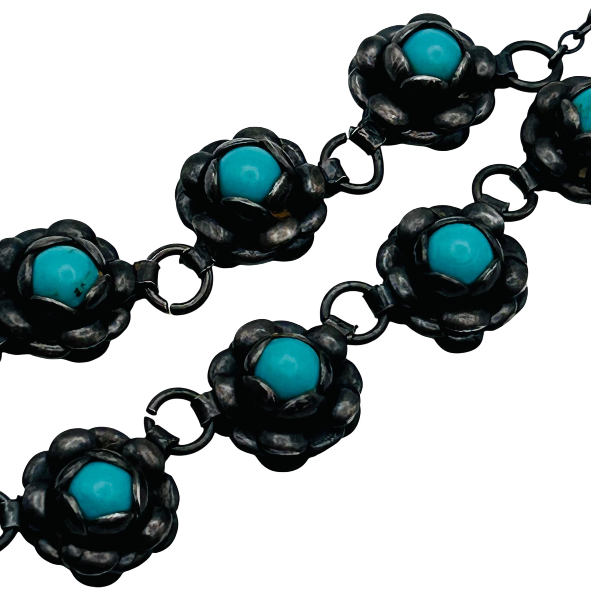 Vintage Southwest Sterling Turquoise Necklace