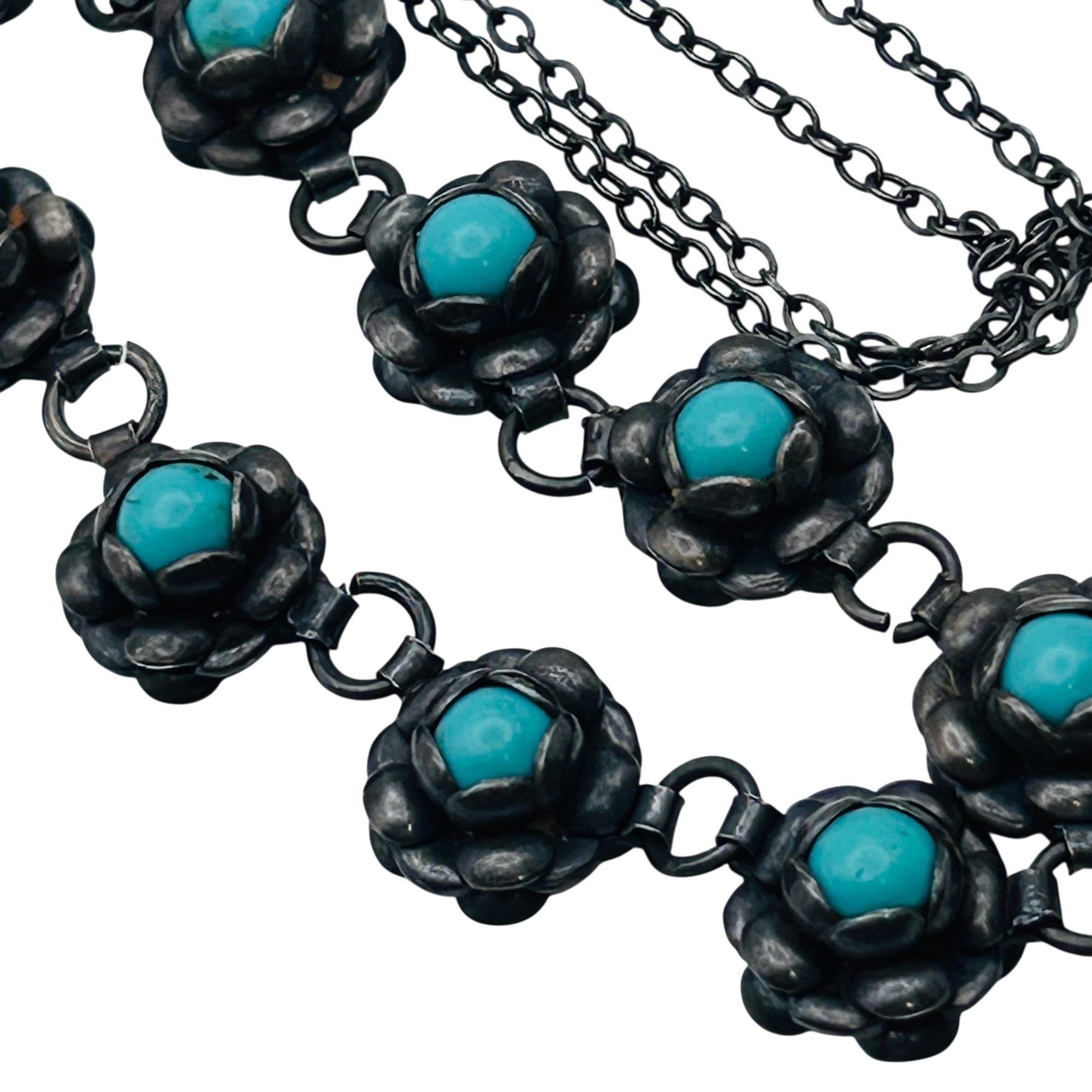 Vintage Southwest Sterling Turquoise Necklace
