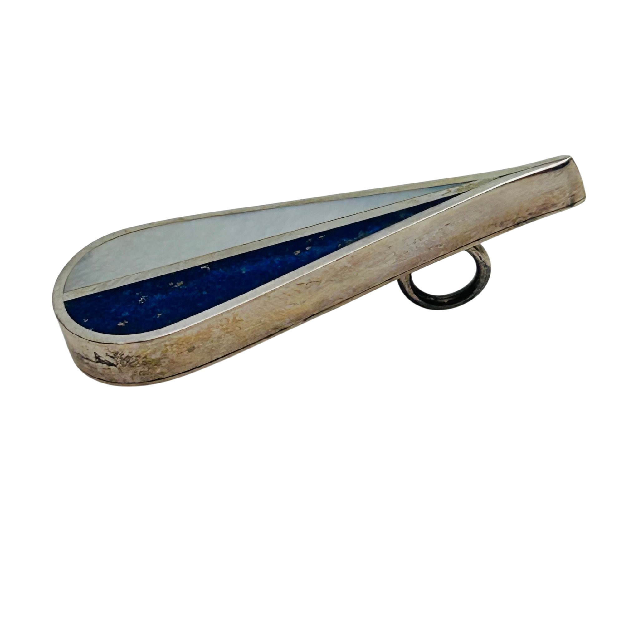 Southwest Sterling Inlay Multi-Stone Pendant