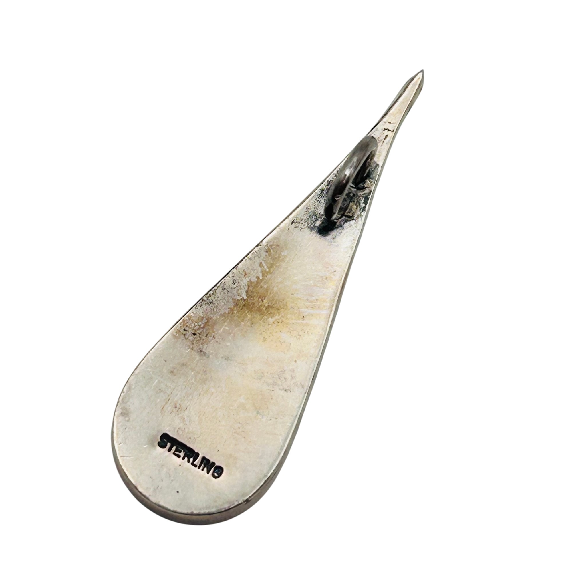 Southwest Sterling Inlay Multi-Stone Pendant