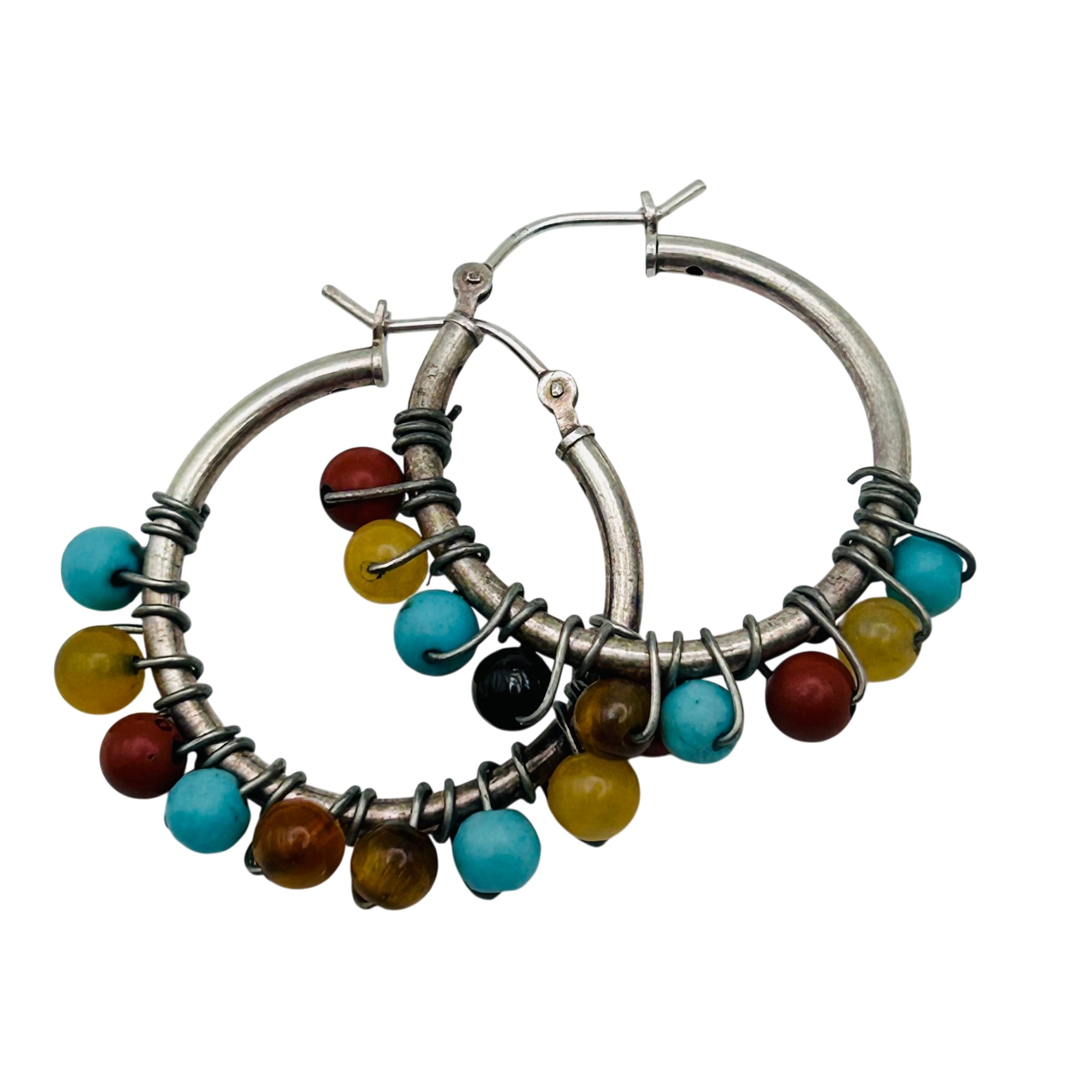 Southwest Sterling Multi-Stone Earrings