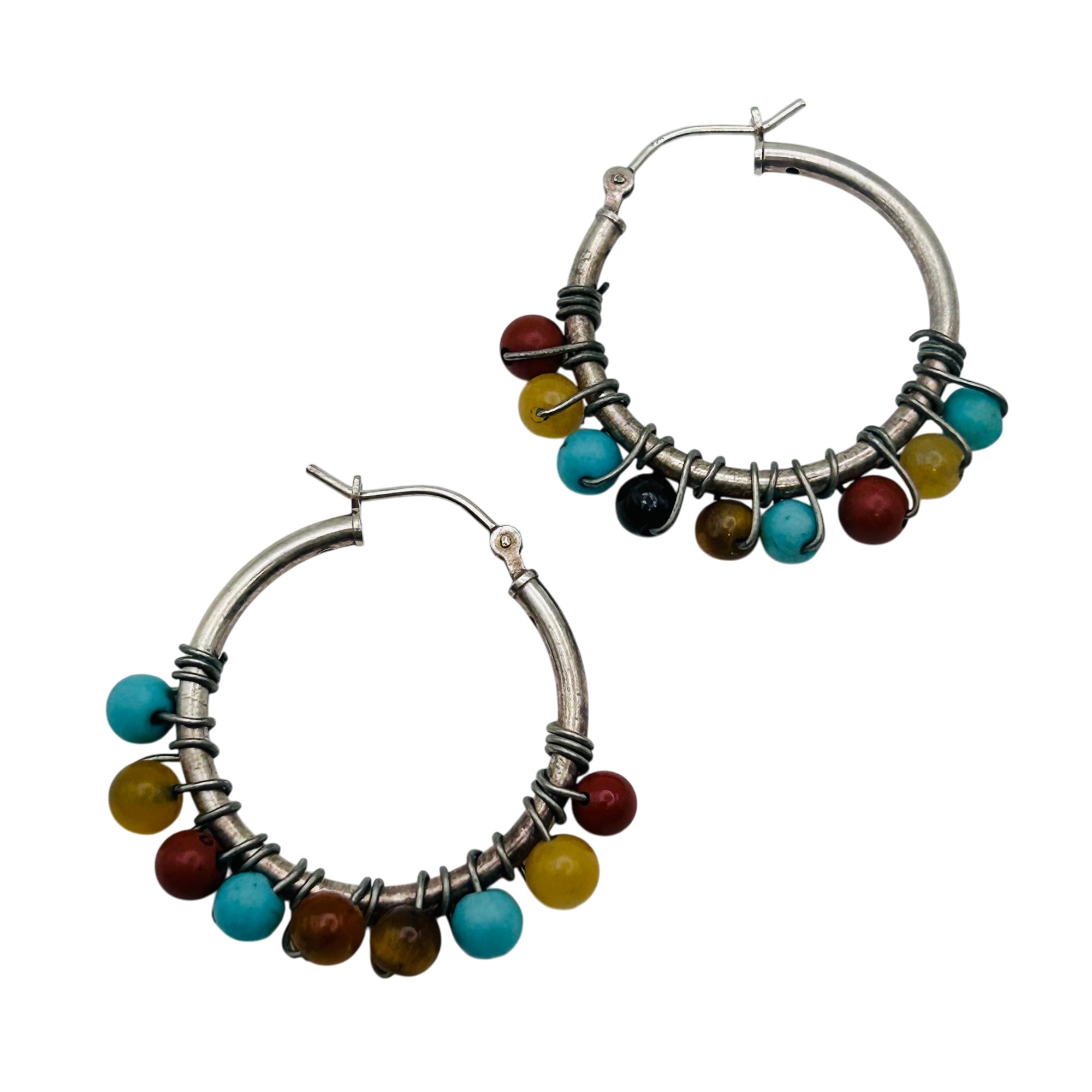 Southwest Sterling Multi-Stone Earrings