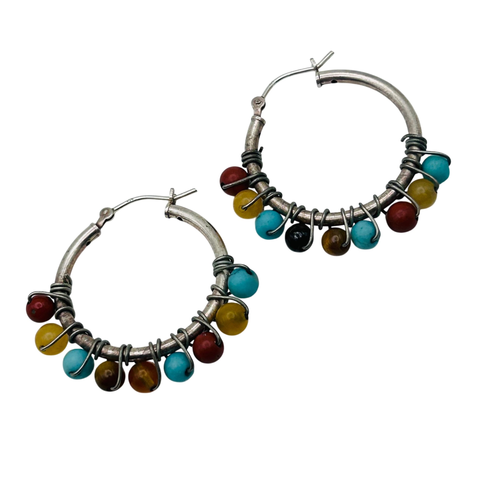 Southwest Sterling Multi-Stone Earrings