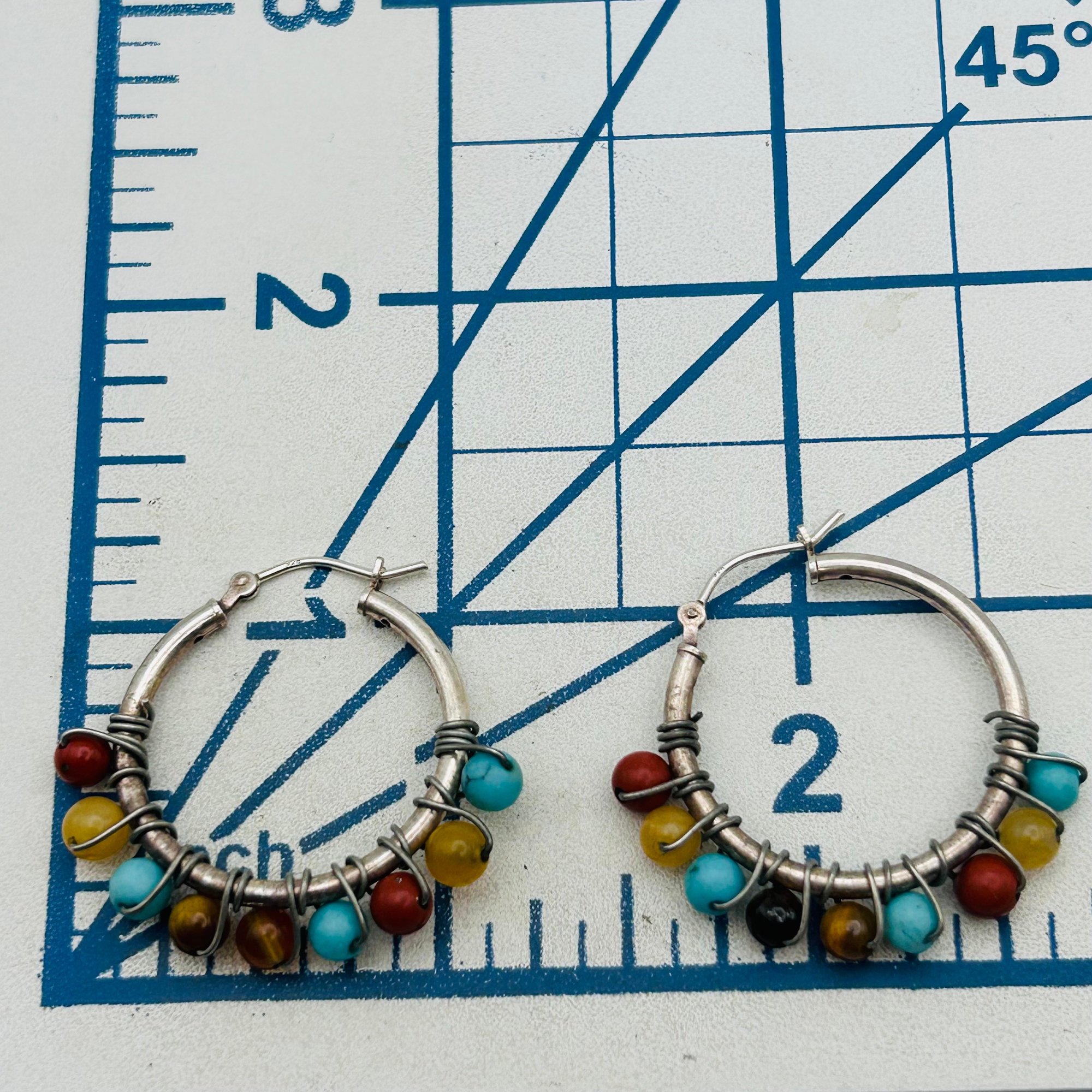 Southwest Sterling Multi-Stone Earrings