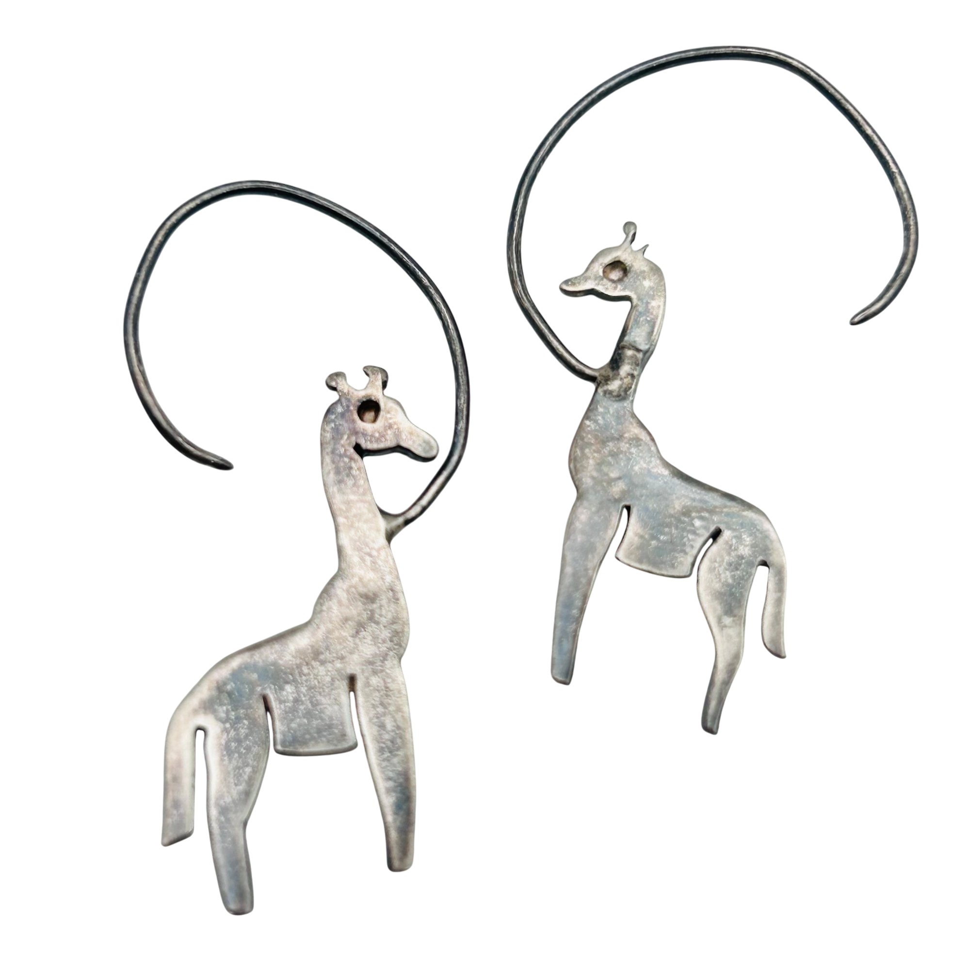Taxco Mexico TH-136 Sterling Llama Earrings