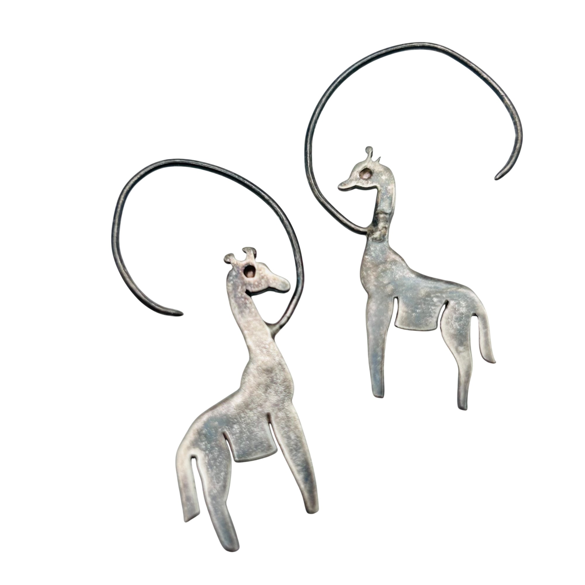 Taxco Mexico TH-136 Sterling Llama Earrings