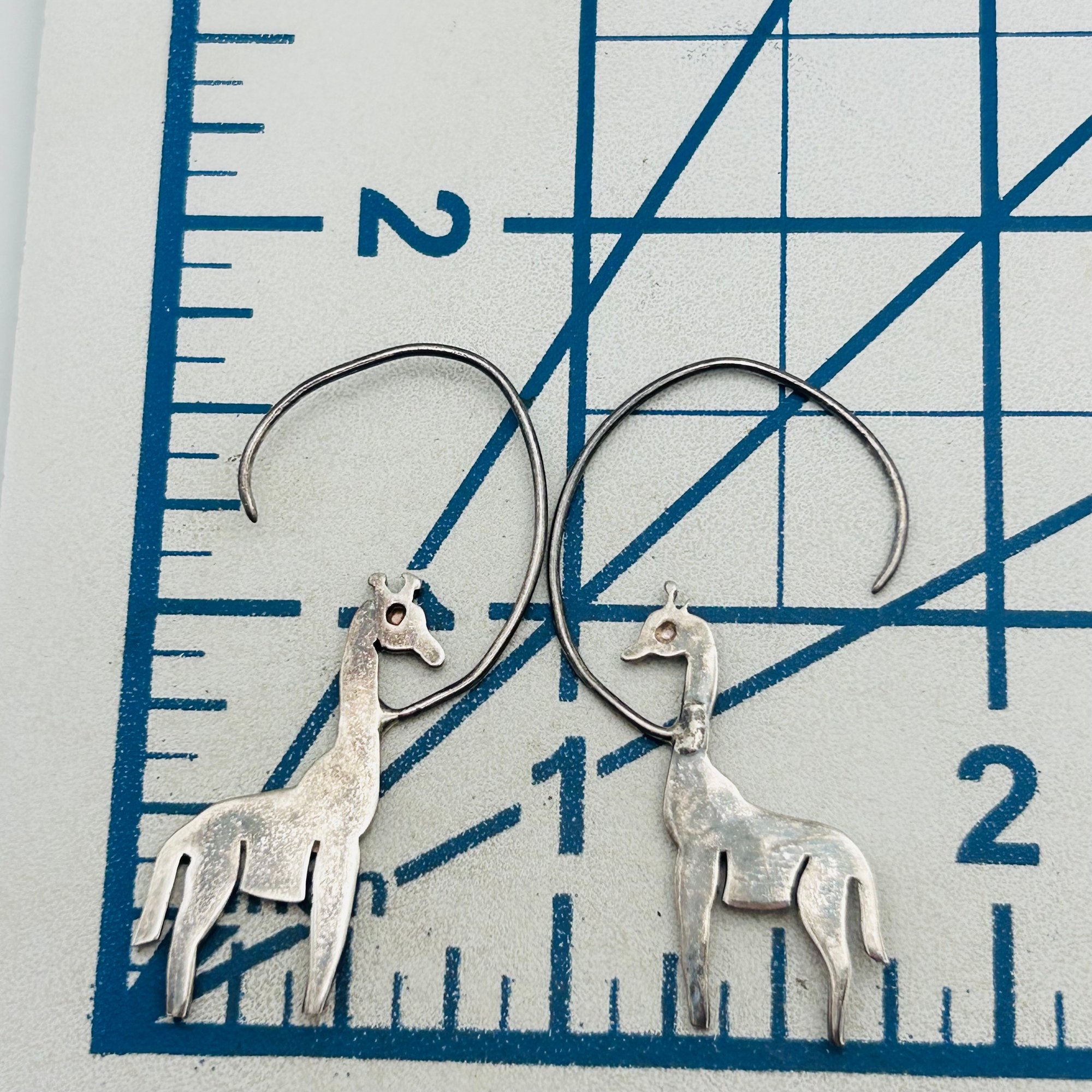 Taxco Mexico TH-136 Sterling Llama Earrings