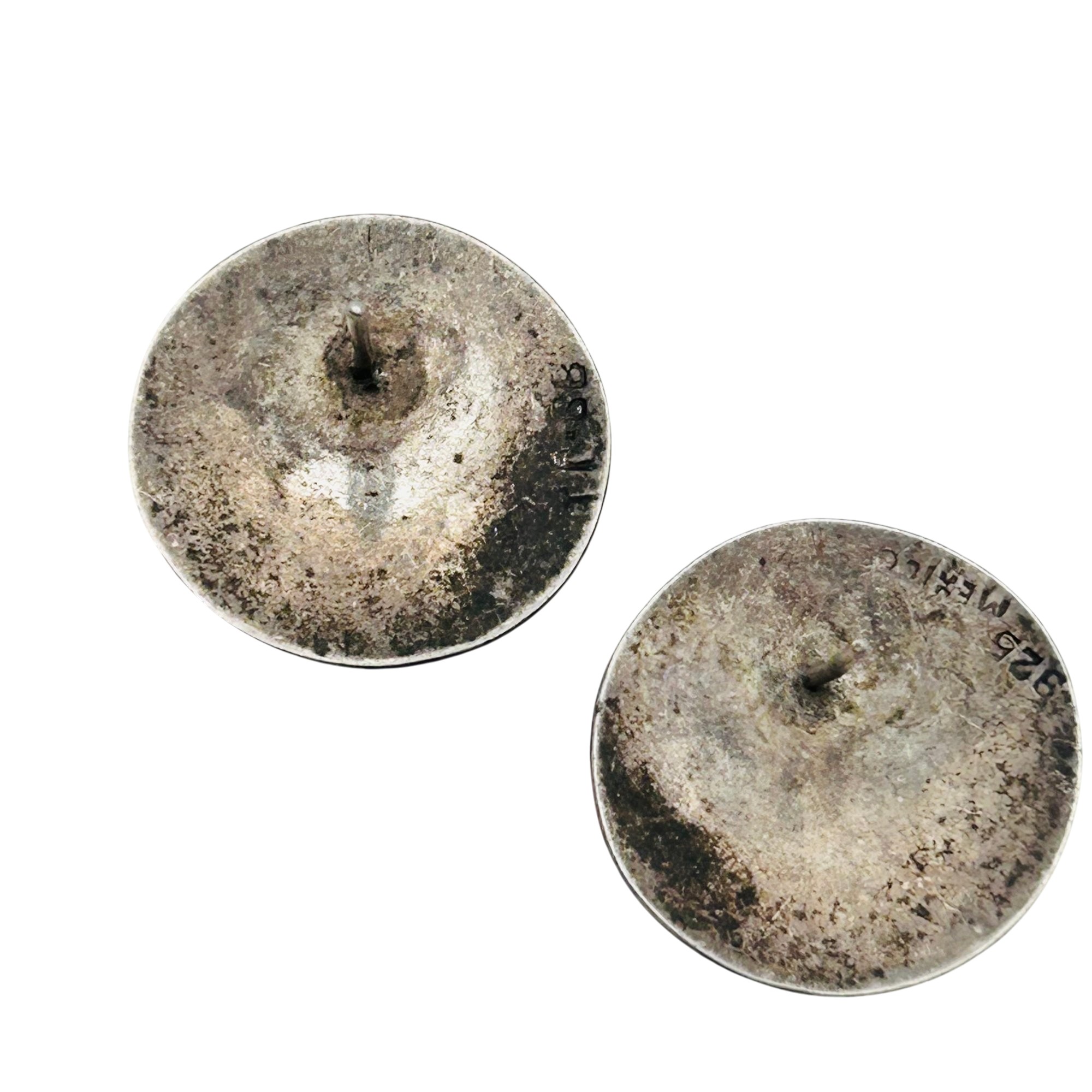 Mexico Sterling Enamel Medallion Earrings