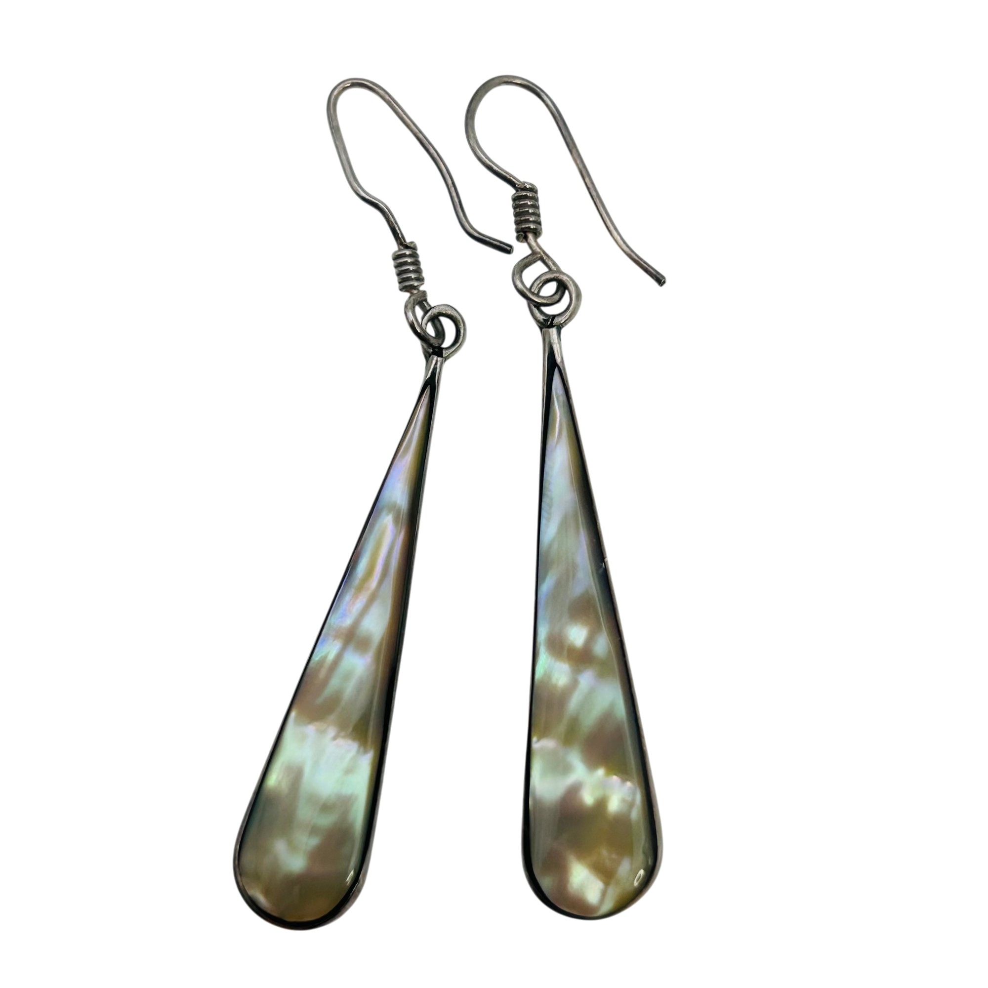 Mexico Sterling Abalone Teardrop Earrings
