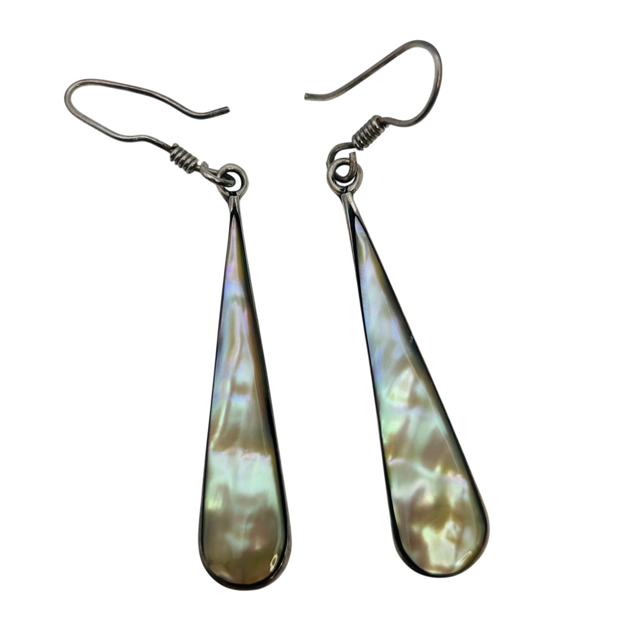 Mexico Sterling Abalone Teardrop Earrings