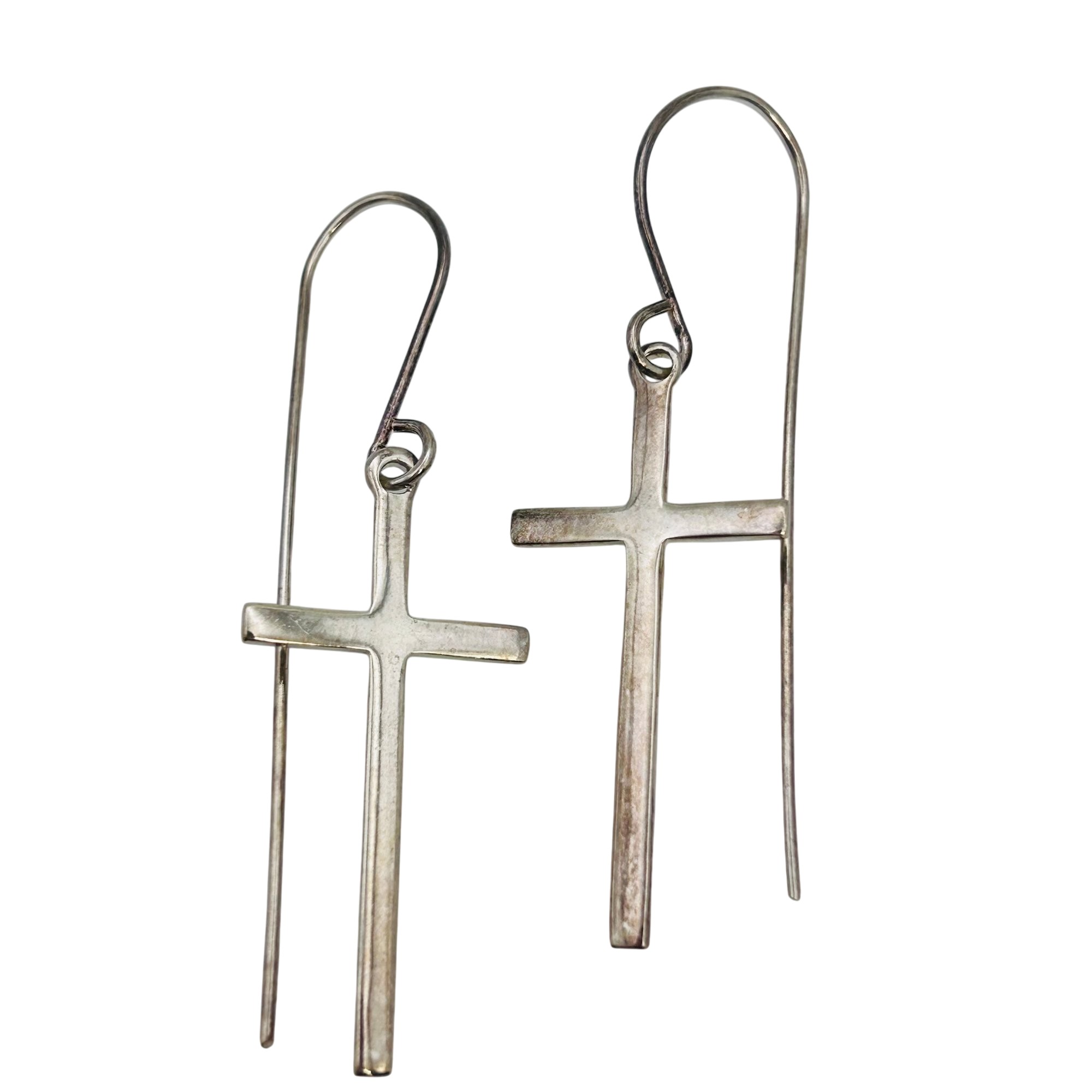 Mexico Sterling Cross Earrings