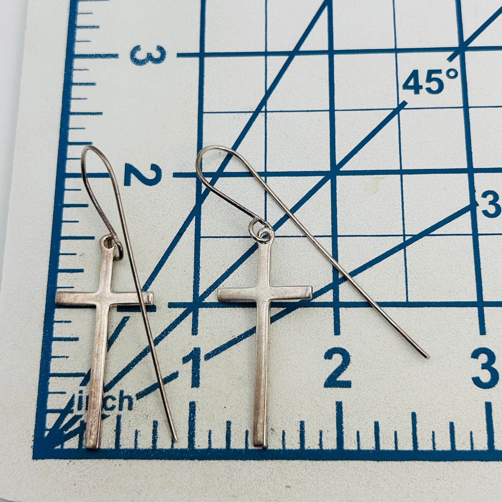 Mexico Sterling Cross Earrings