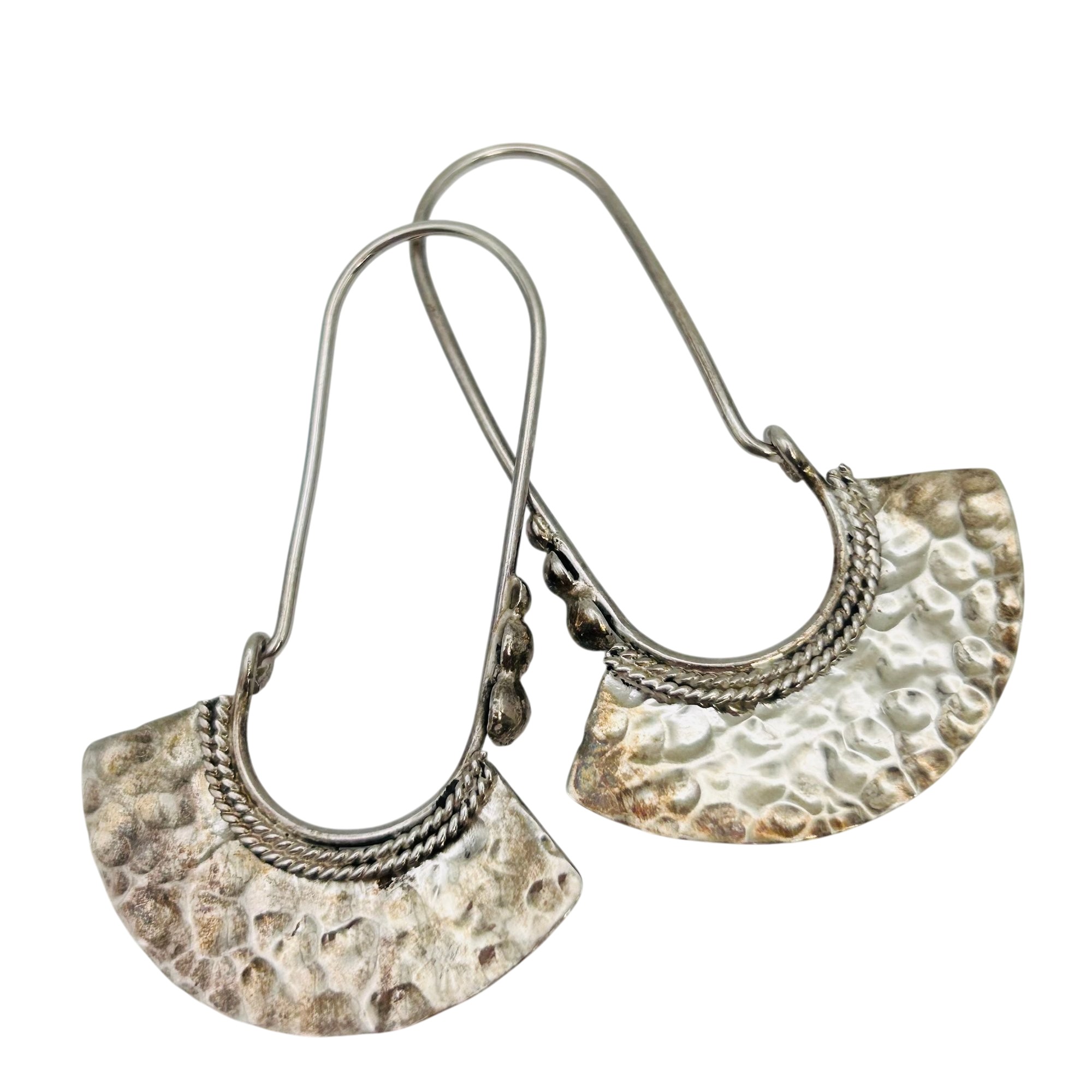 Mexico Sterling Hammered Earrings