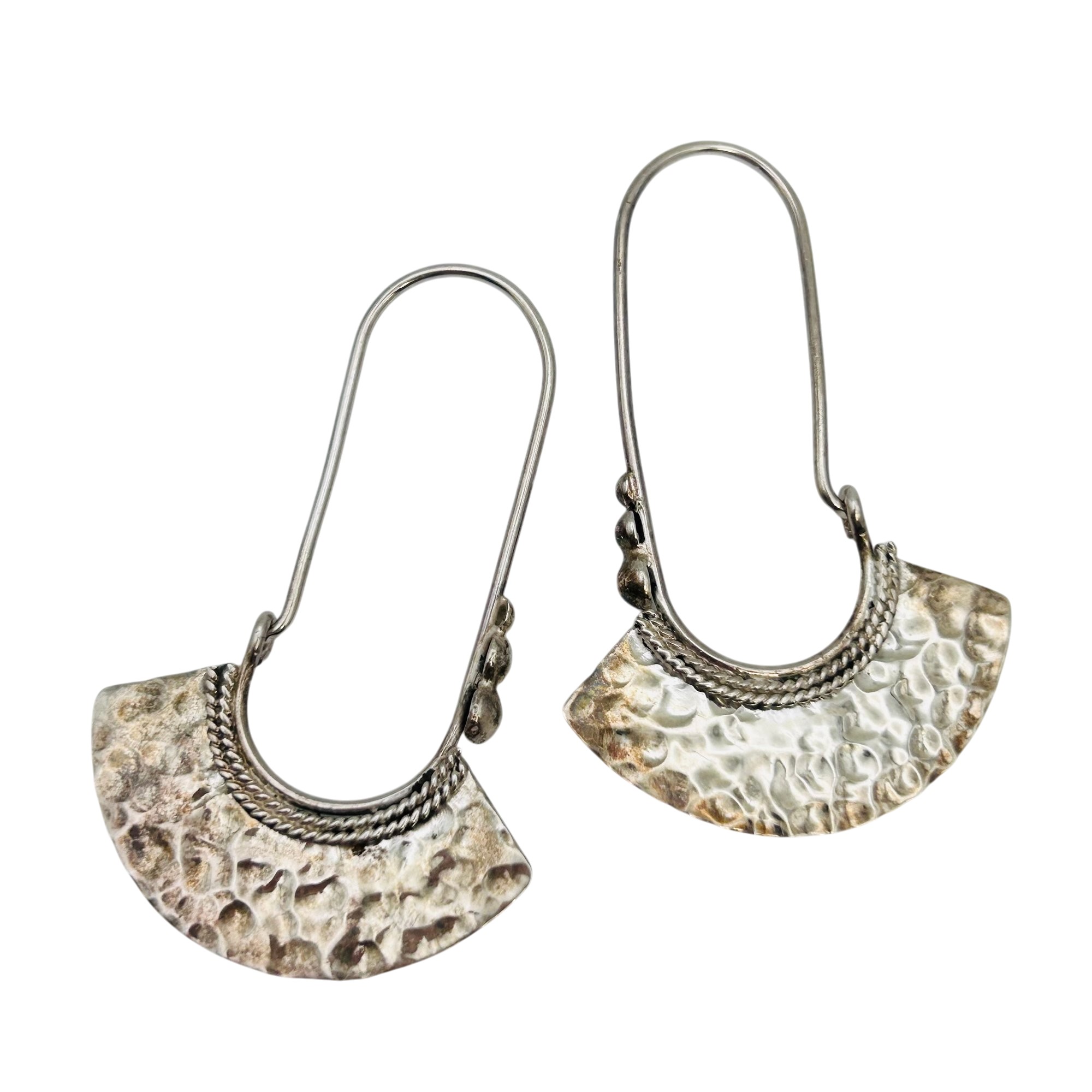 Mexico Sterling Hammered Earrings