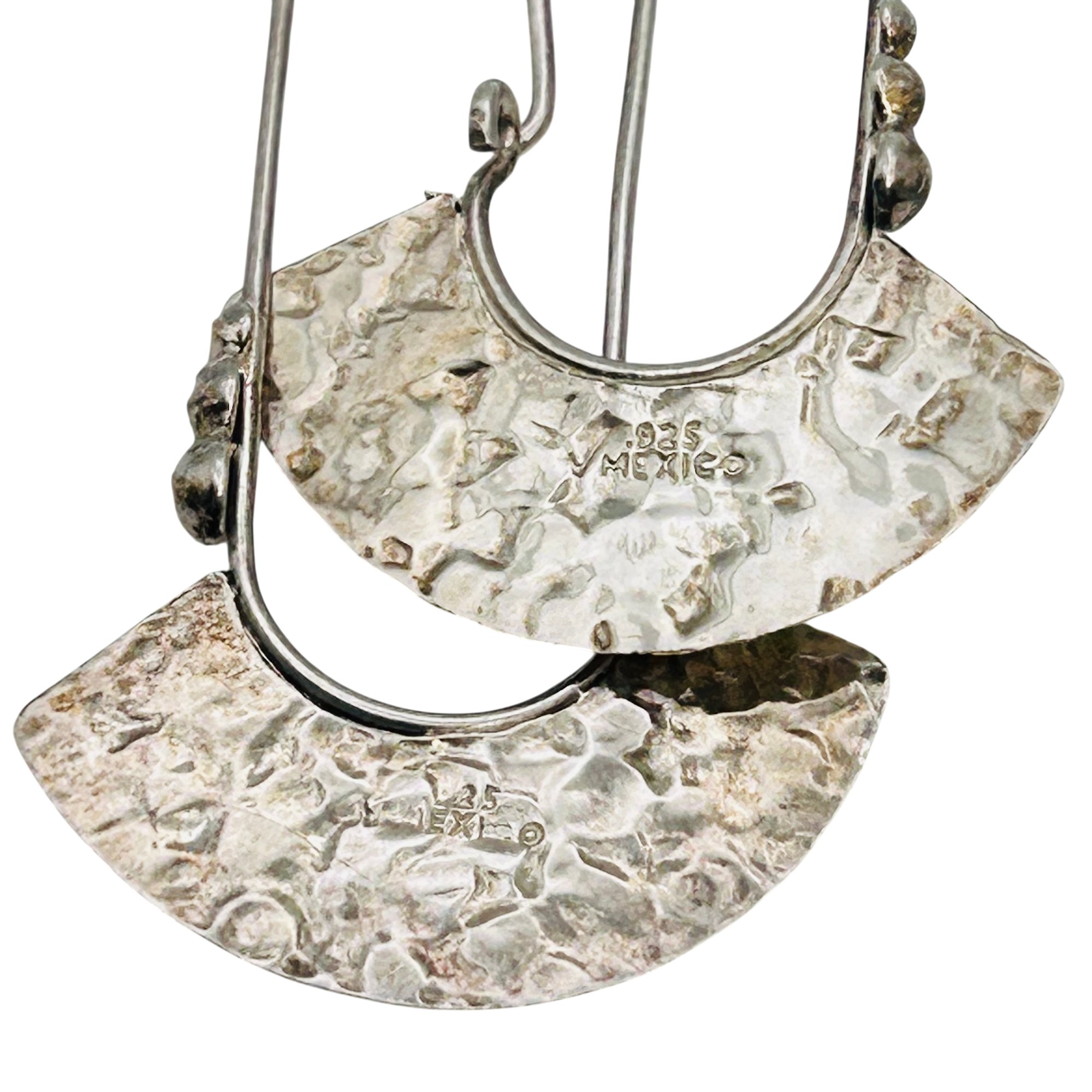 Mexico Sterling Hammered Earrings
