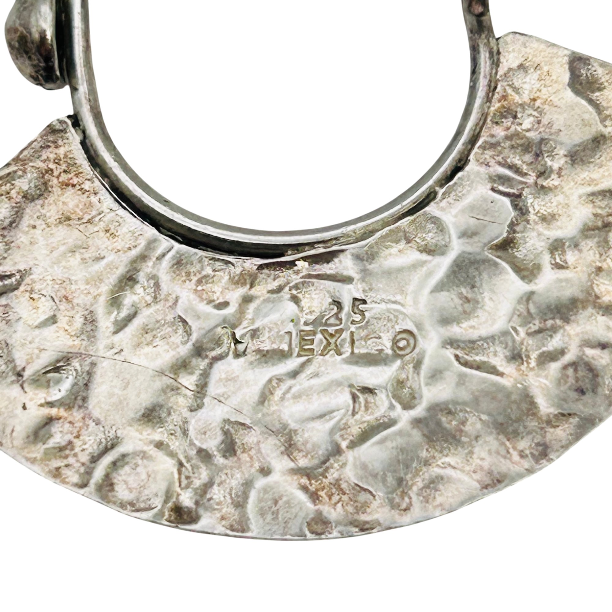 Mexico Sterling Hammered Earrings