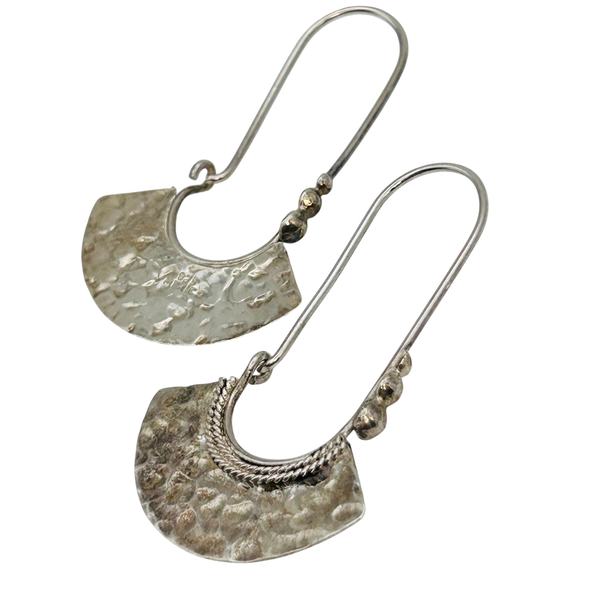 Mexico Sterling Hammered Earrings