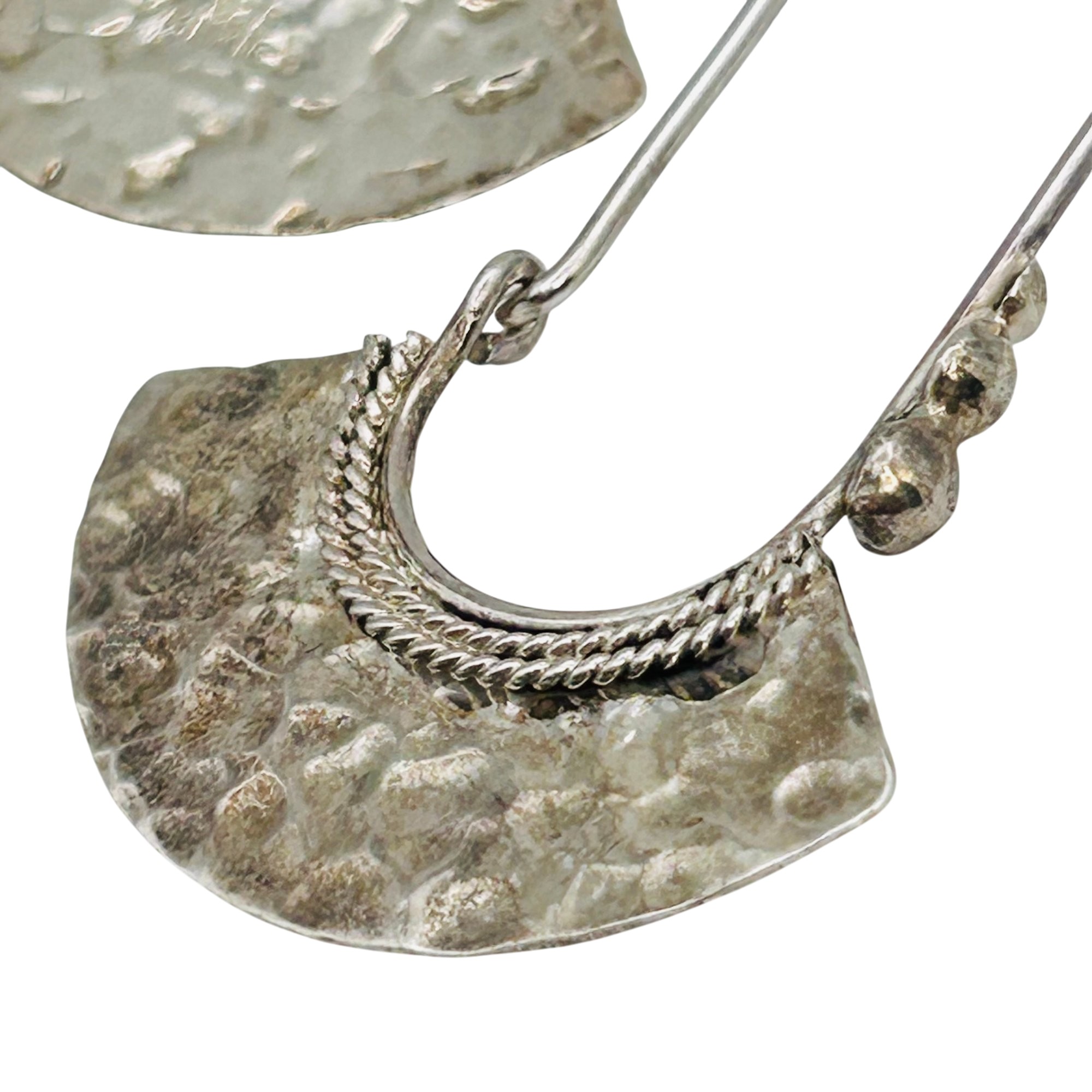 Mexico Sterling Hammered Earrings
